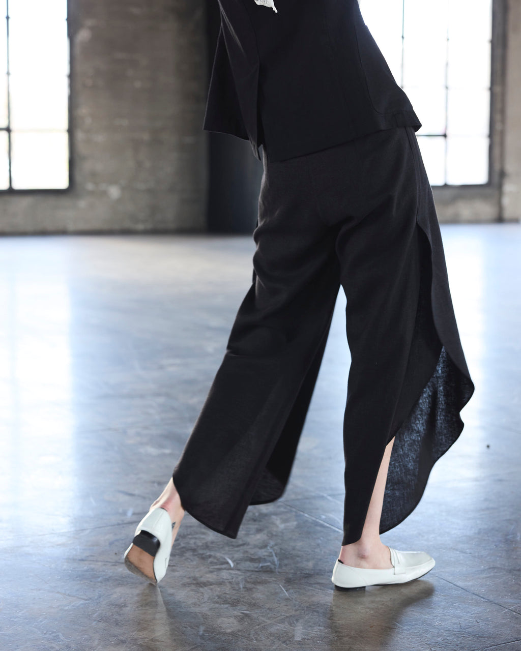 Pantalón Globo Solide Lino Negro