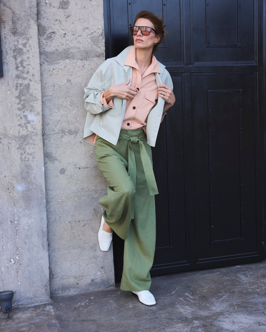 Blusa Etoile  100% Algodón Listada Verde