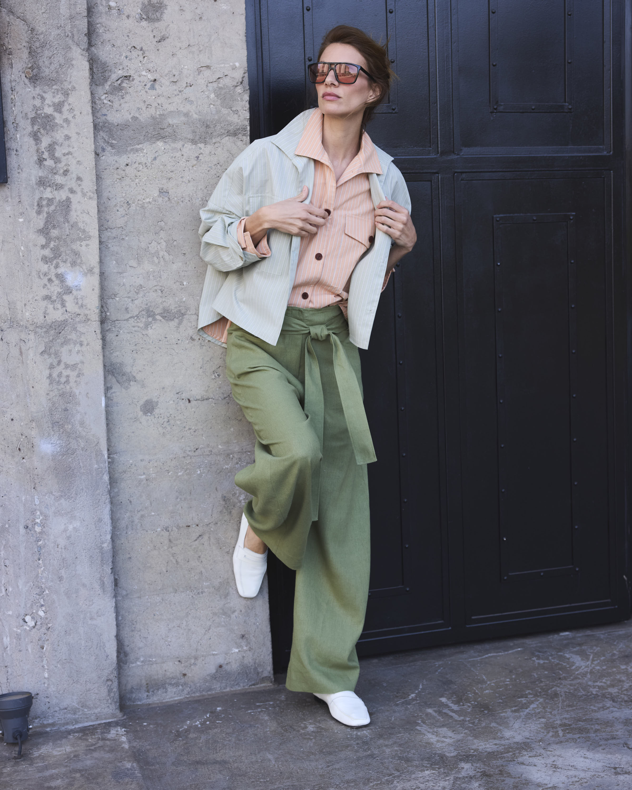 Blusa Etoile  100% Algodón Listada Verde