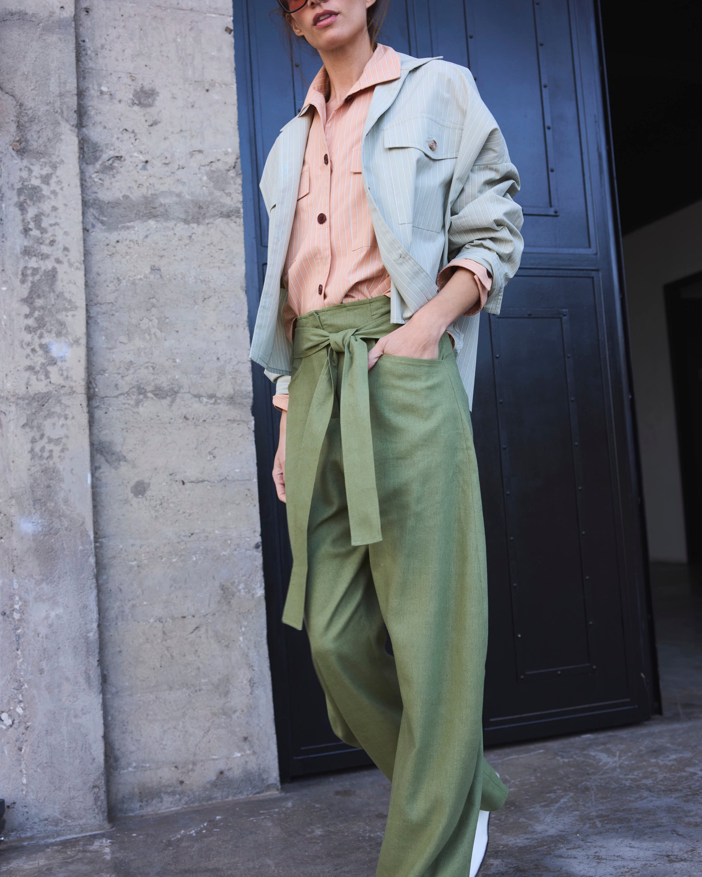 Pantalón Vivante Lino Verde Pasto