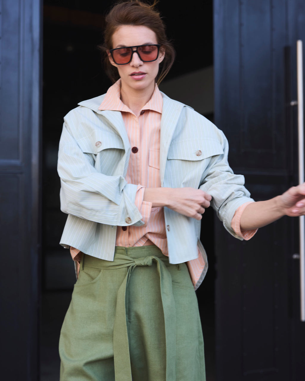 Blusa Etoile  100% Algodón Listada Verde