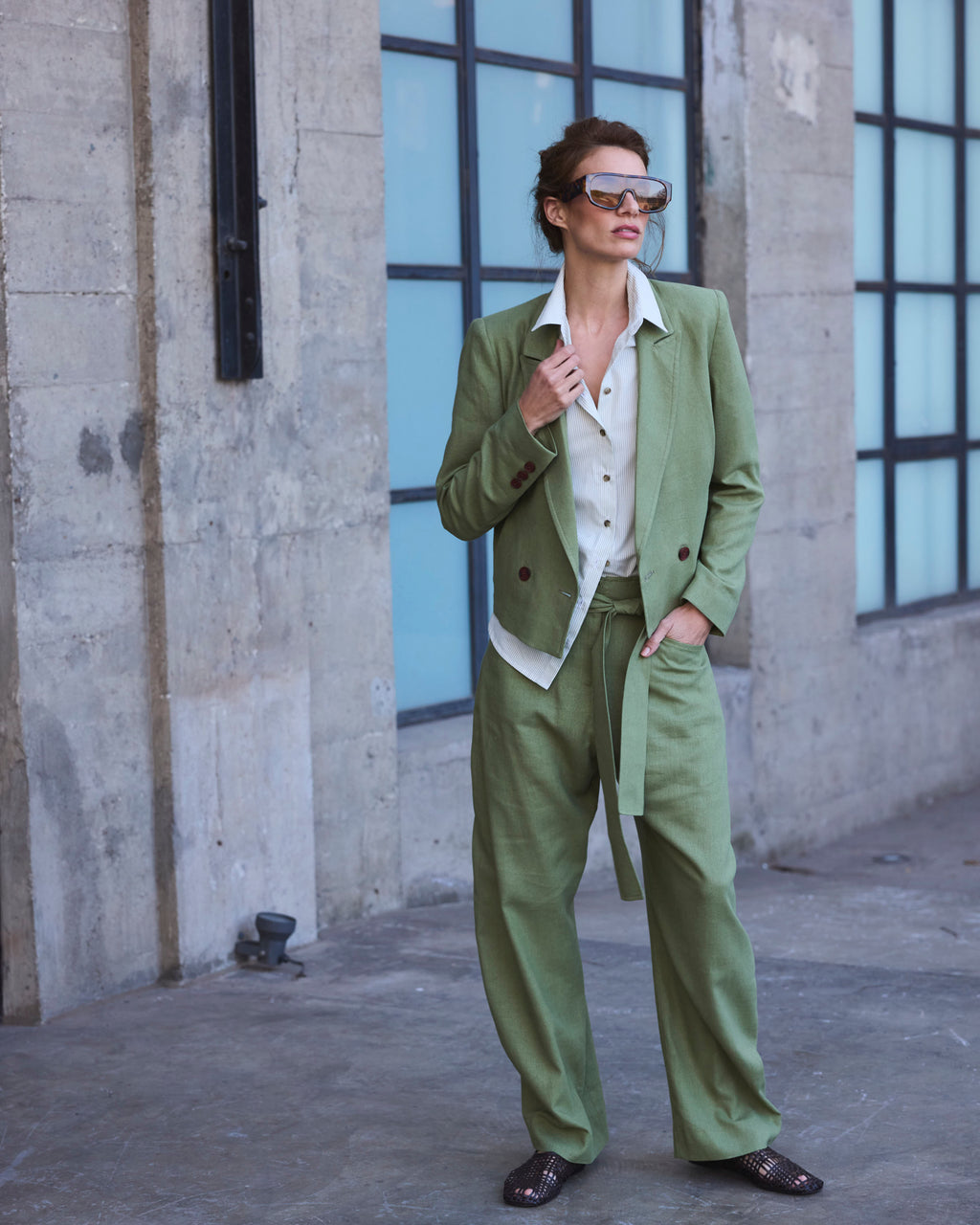 Blazer Volonte Lino Verde Pasto