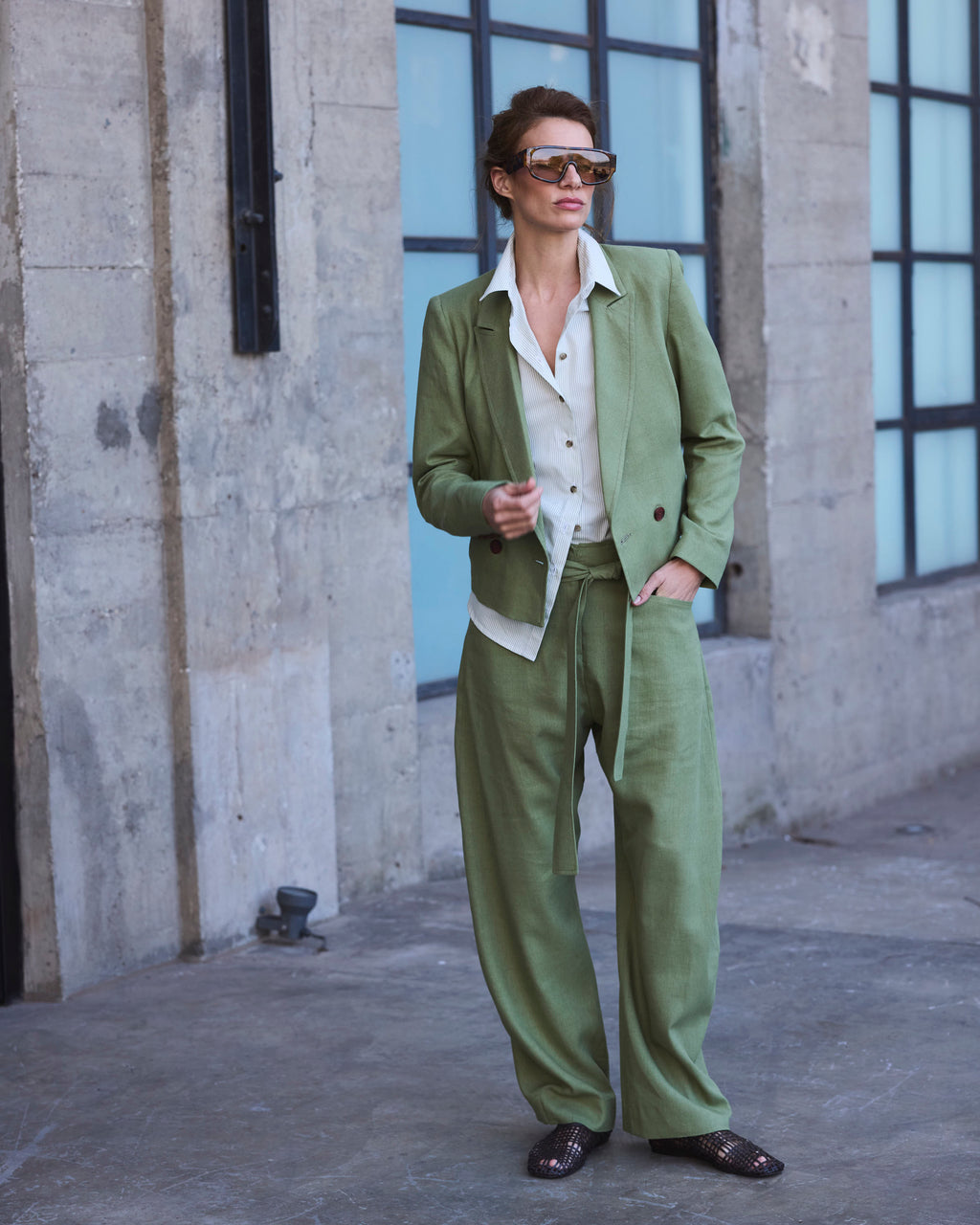 Pantalón Vivante Lino Verde Pasto