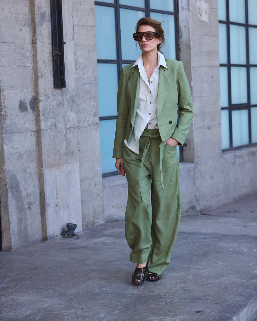 Pantalón Vivante Lino Verde Pasto