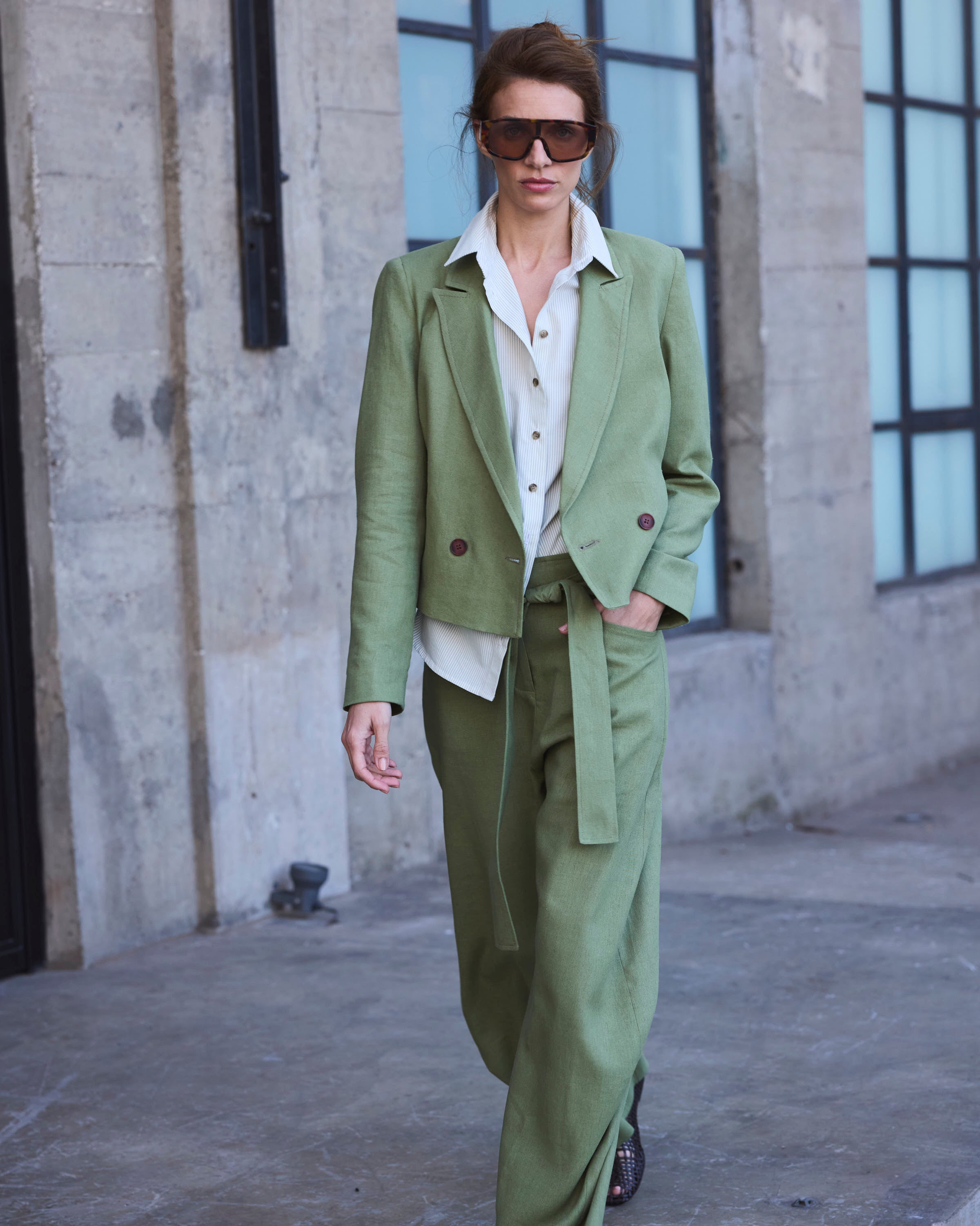 Blazer Volonte Lino Verde Pasto