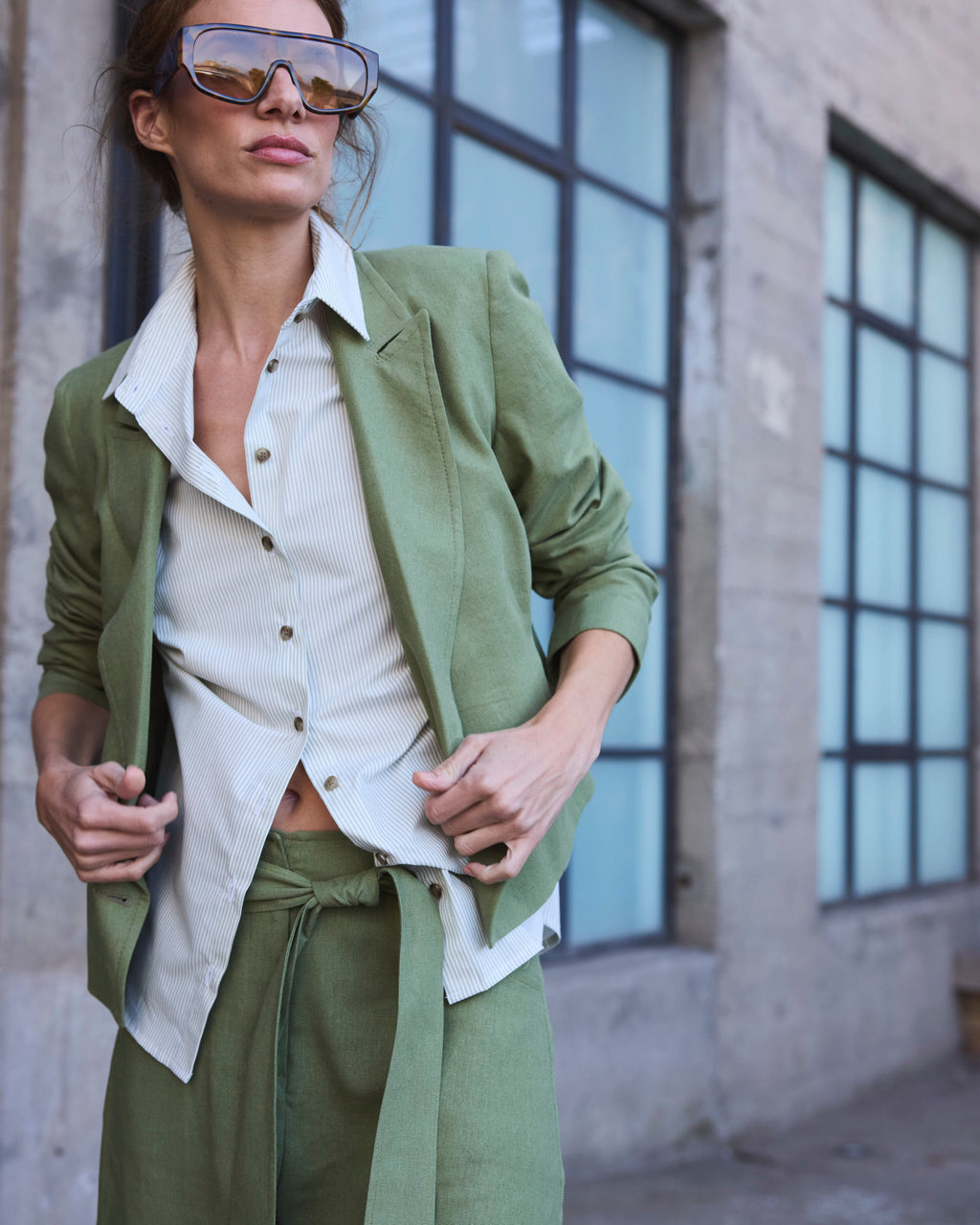 Blusa Cuscute Listada Verde