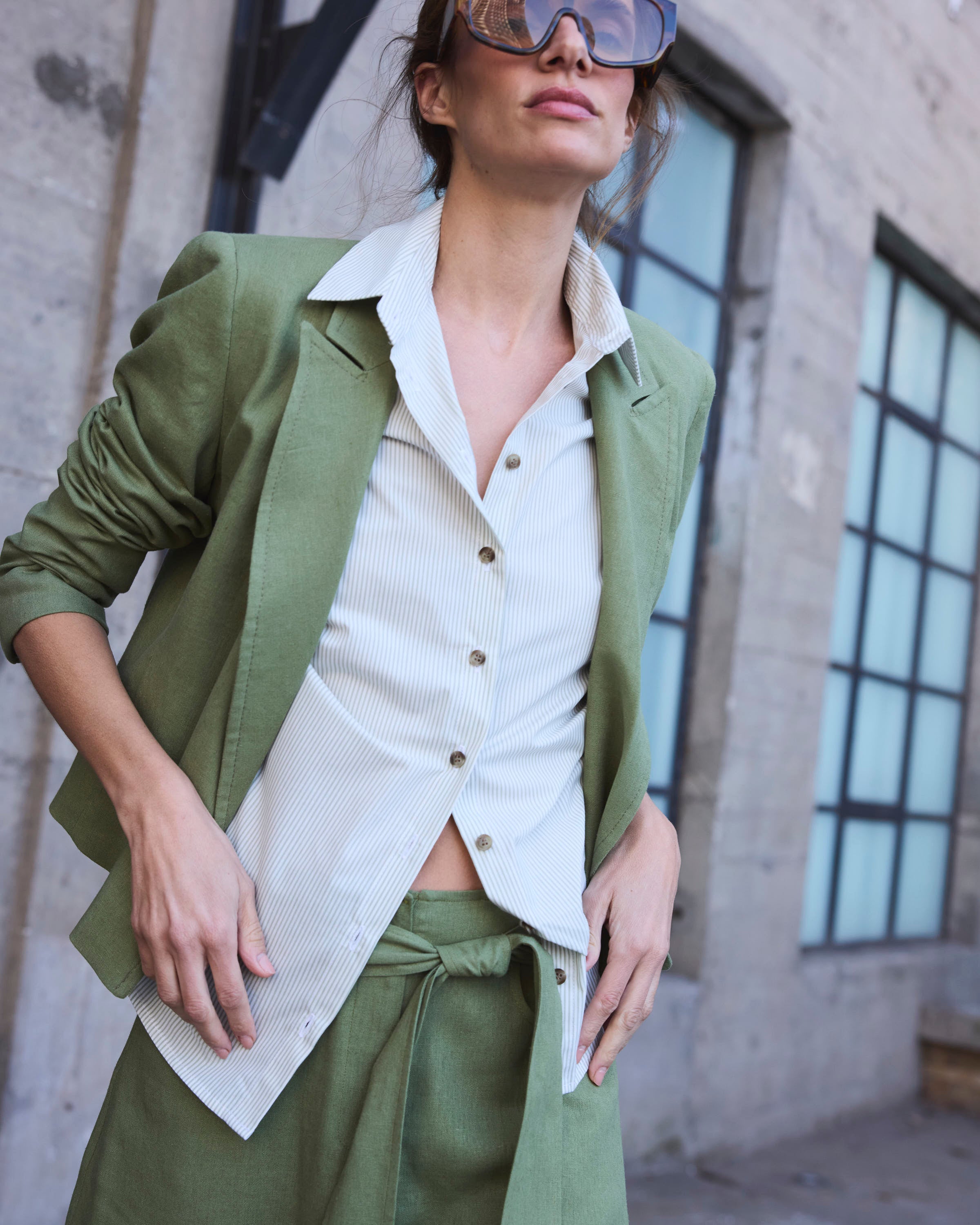 Blusa Cuscute Listada Verde