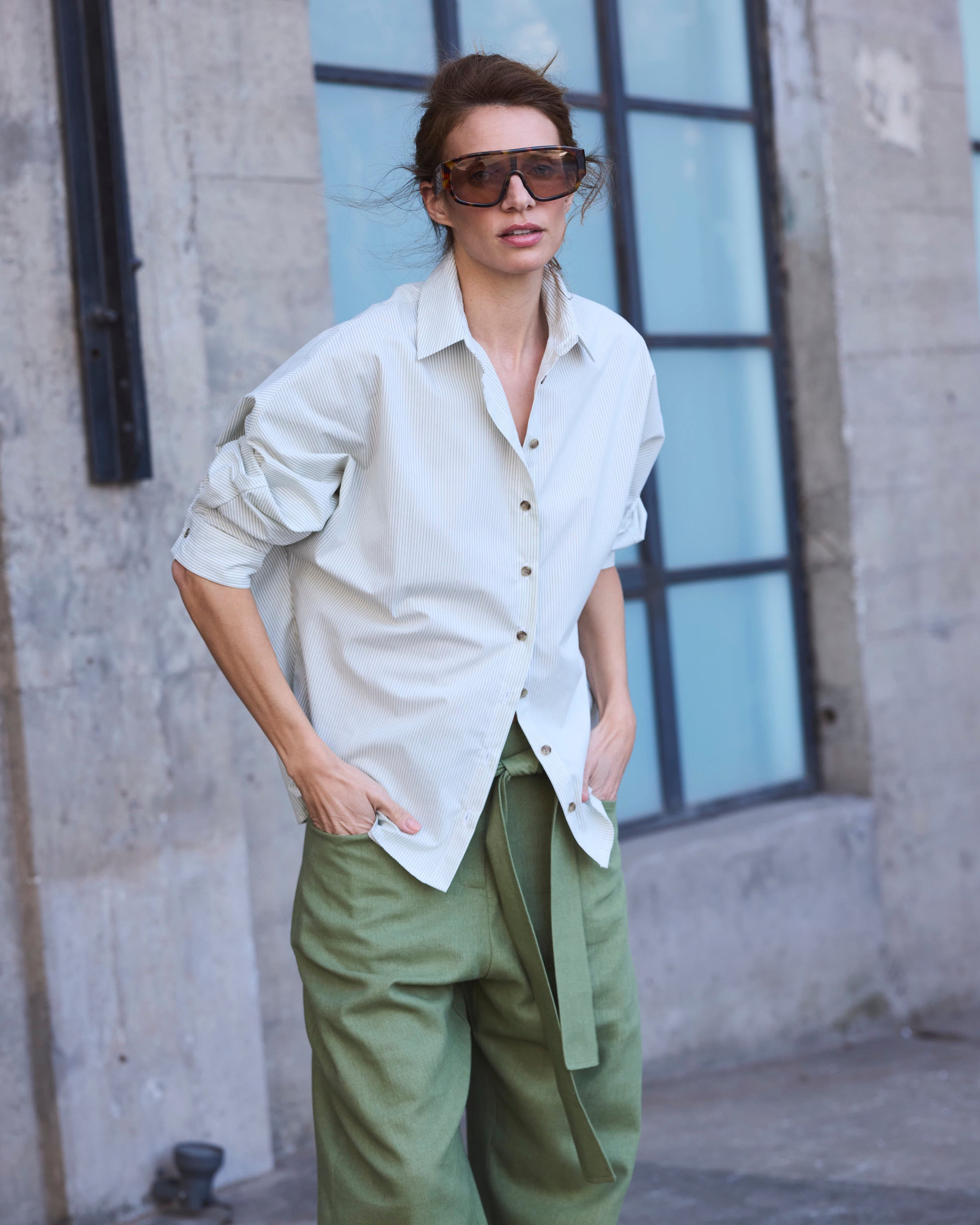 Blusa Cuscute Listada Verde