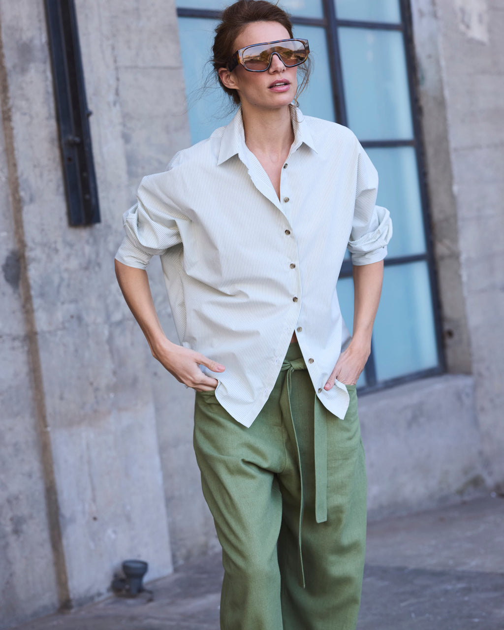 Blusa Cuscute Listada Verde