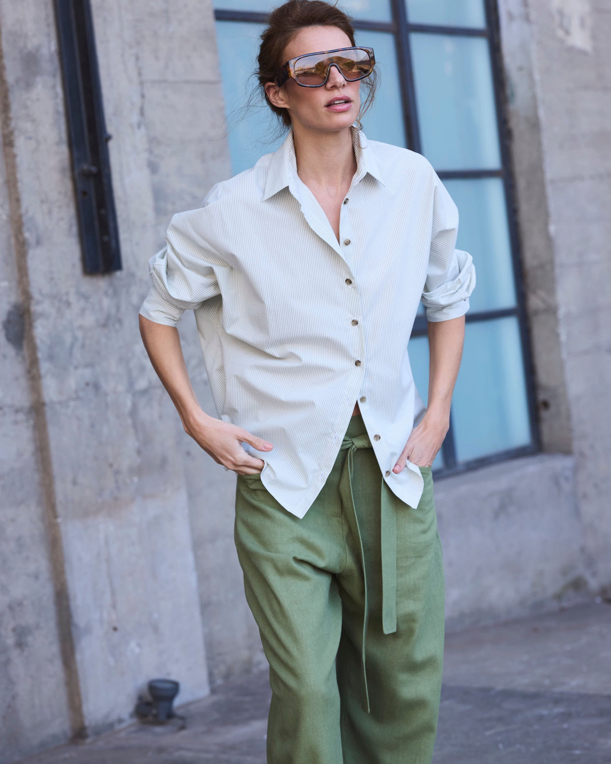 Blusa Cuscute Listada Verde