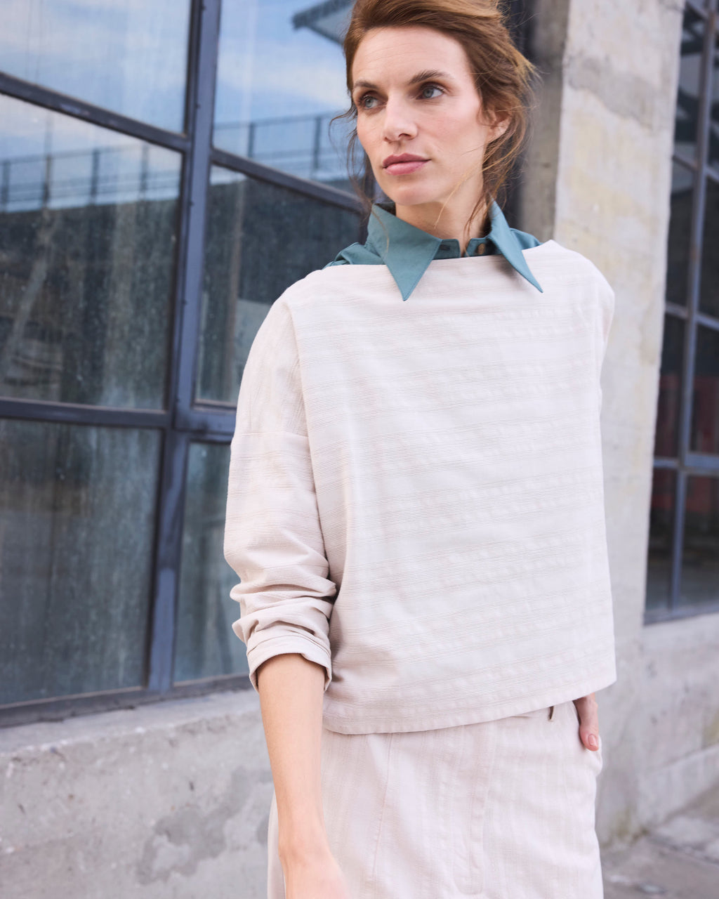 Chaquetilla Reversible Elan Algodón Crudo