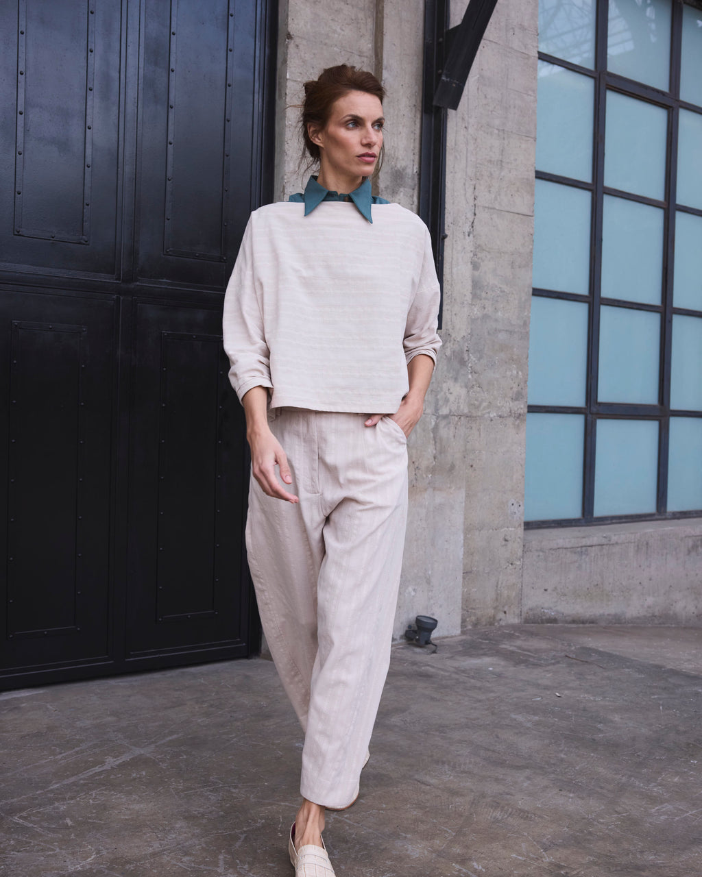 Chaquetilla Reversible Elan Algodón Crudo