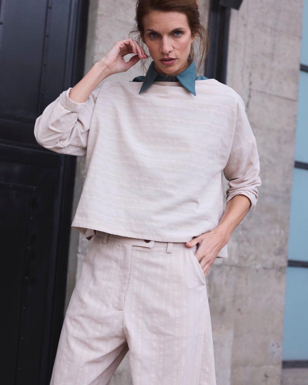 Chaquetilla Reversible Elan Algodón Crudo