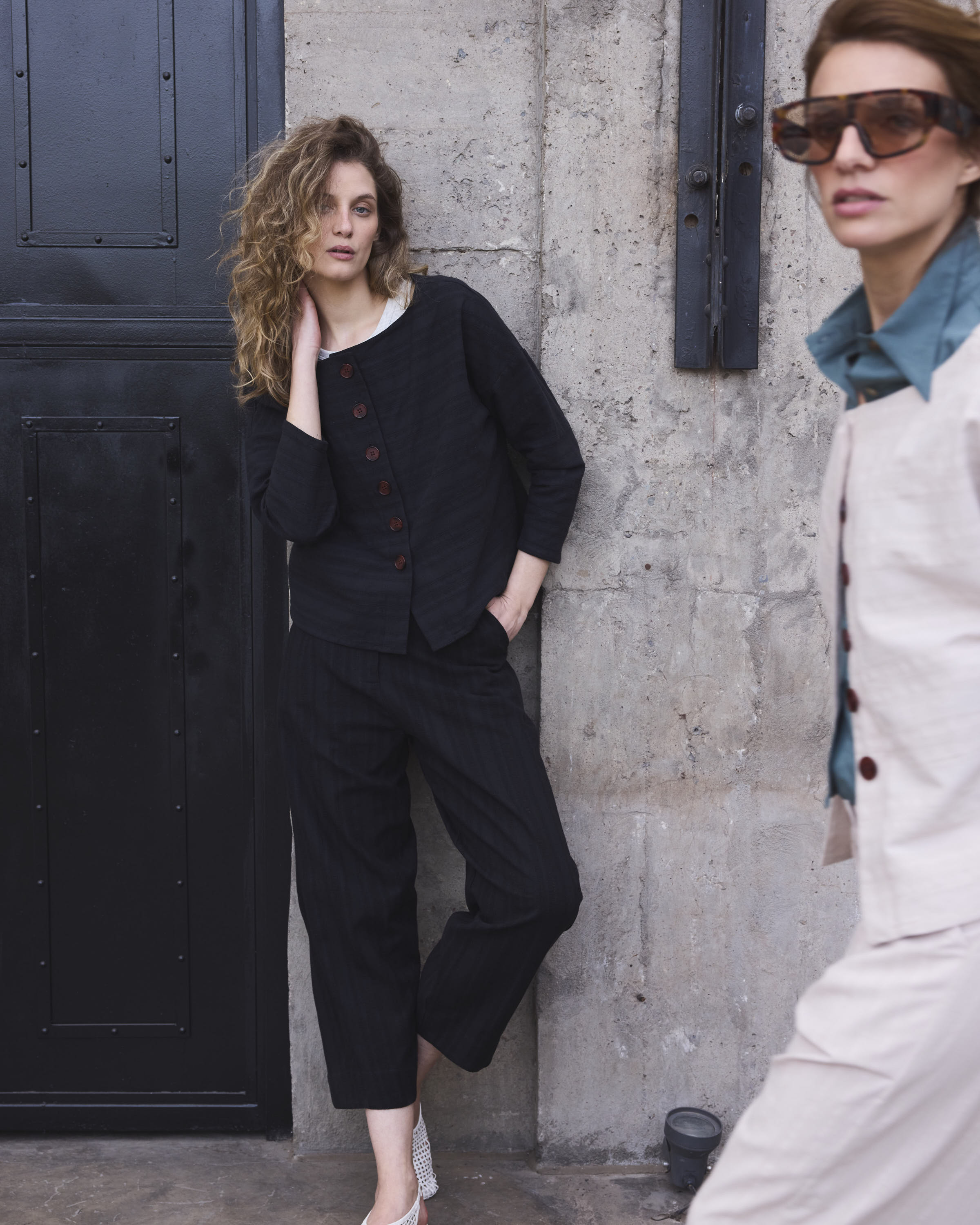 Chaquetilla Reversible Elan Algodón Negro