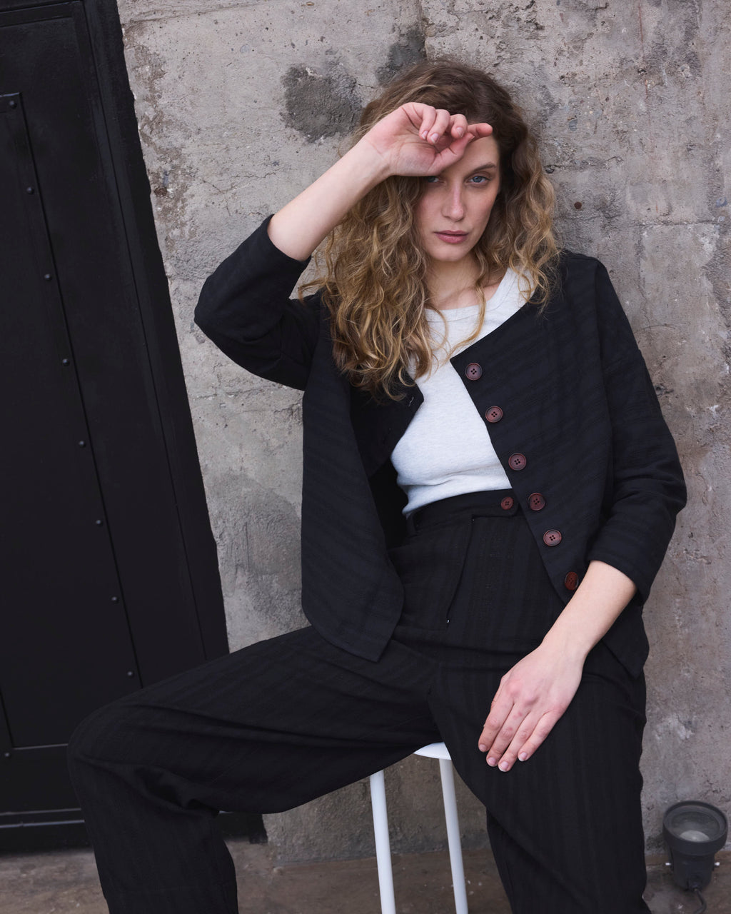 Chaquetilla Reversible Elan Algodón Negro