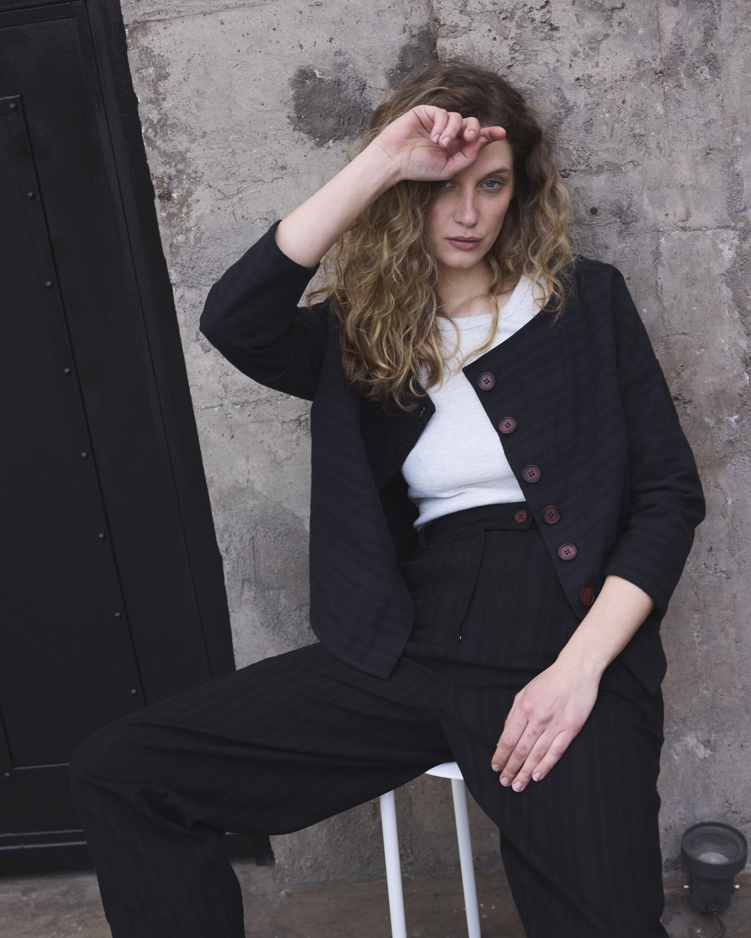 Chaquetilla Reversible Elan Algodón Negro