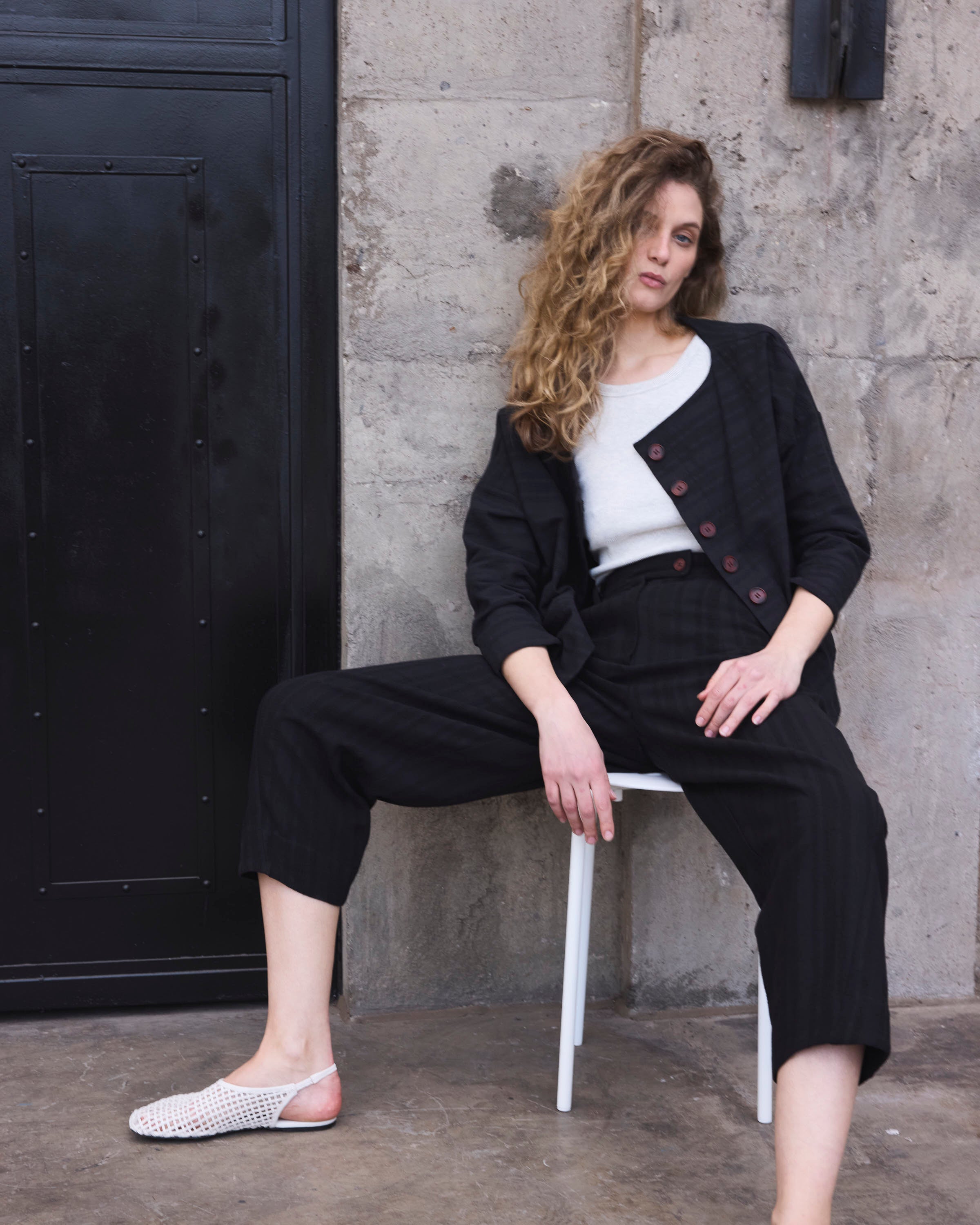 Chaquetilla Reversible Elan Algodón Negro