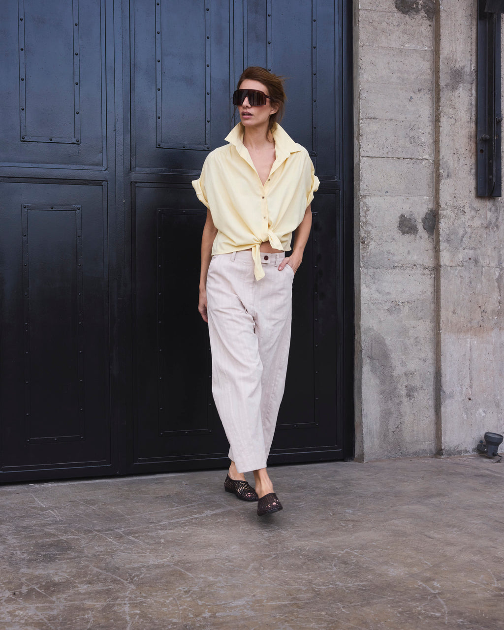 Blusa Nudo Rebelle Algodón Amarilla Pastel