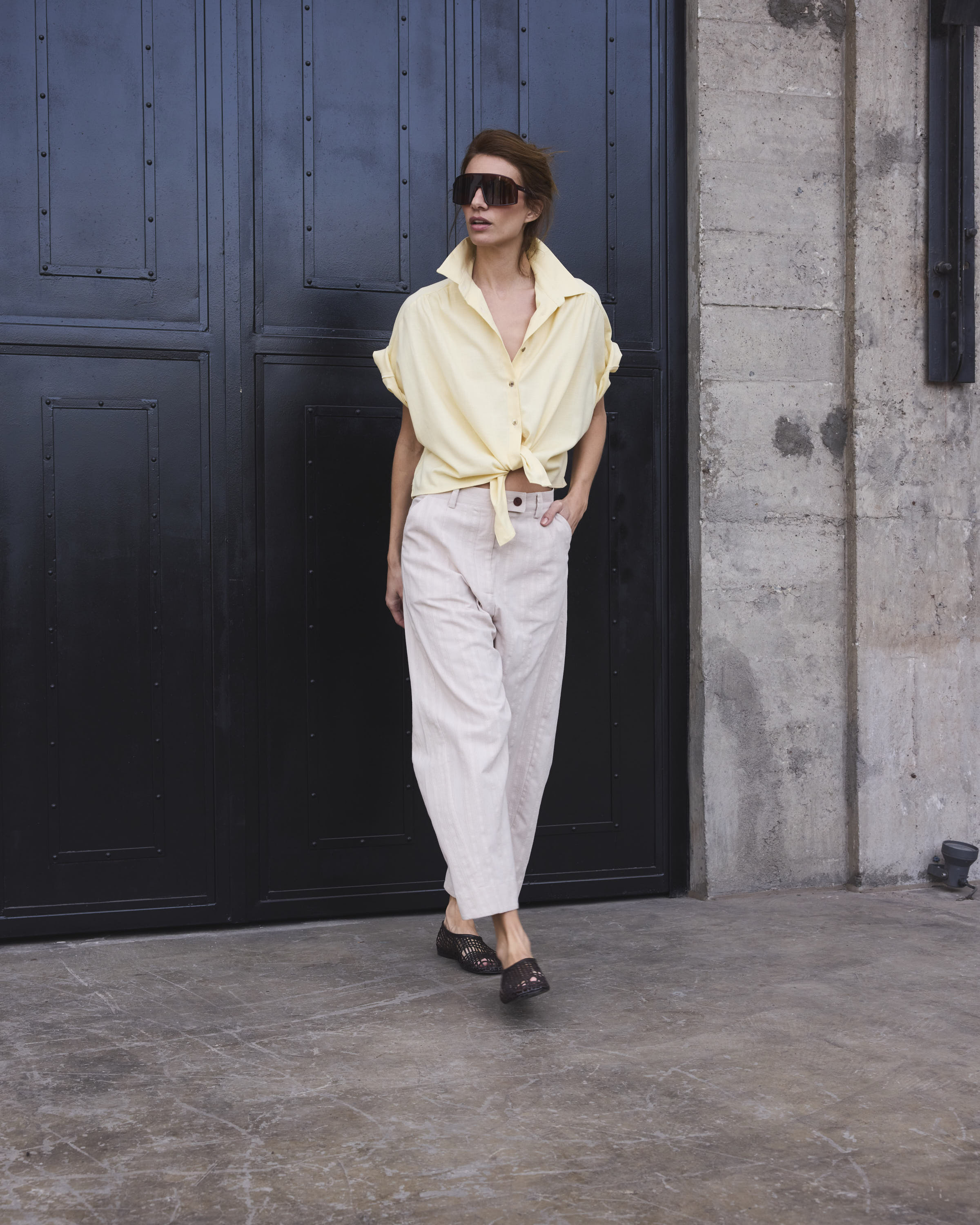 Blusa Nudo Rebelle Algodón Amarilla Pastel