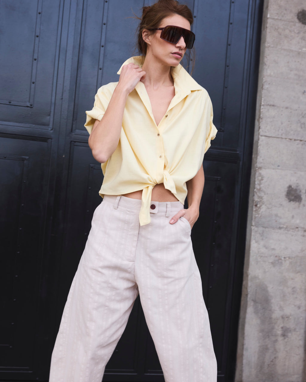 Blusa Nudo Rebelle Algodón Amarilla Pastel