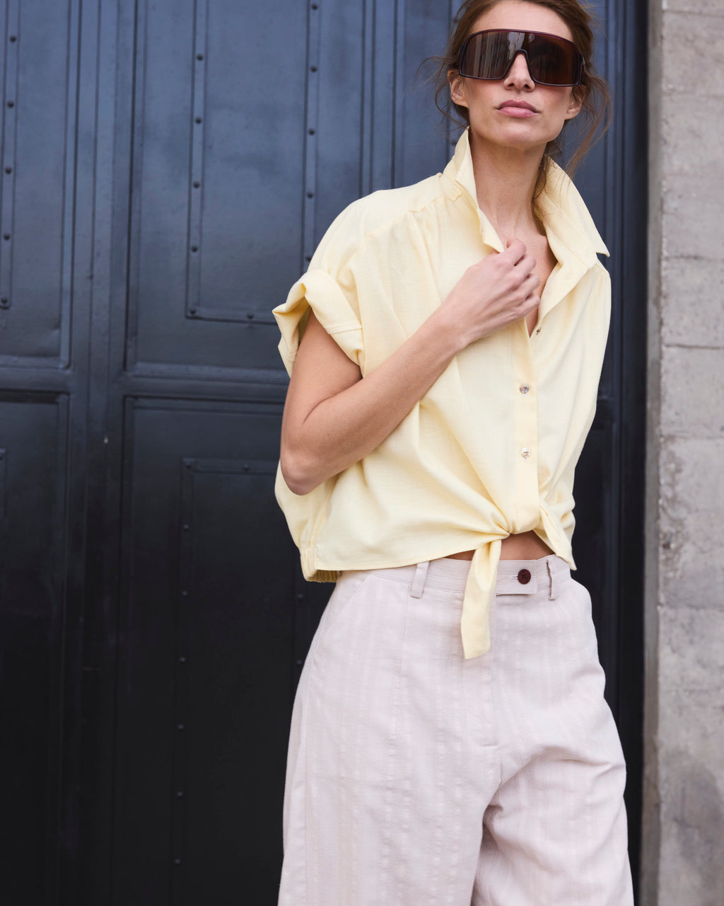 Blusa Nudo Rebelle Algodón Amarilla Pastel