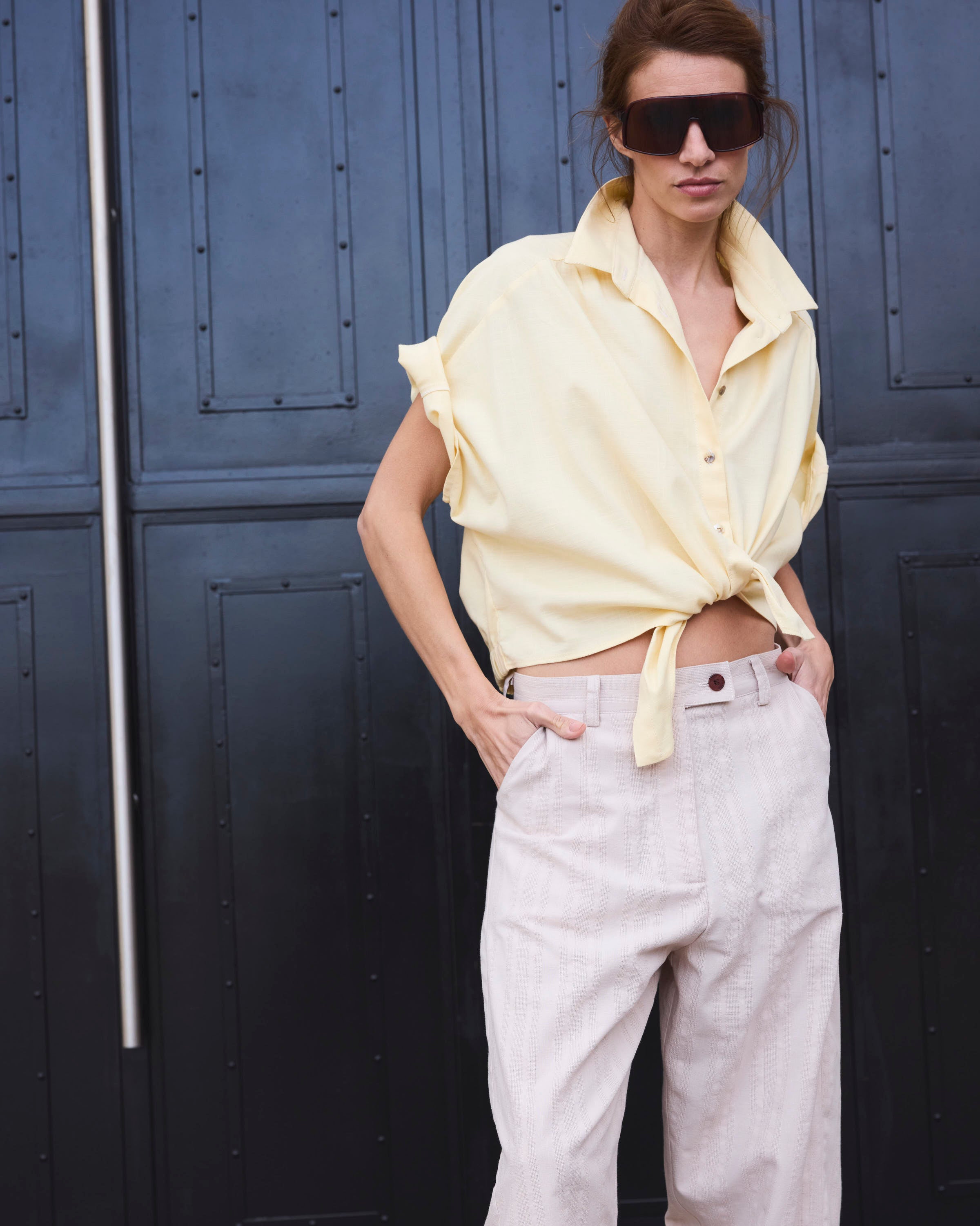 Blusa Nudo Rebelle Algodón Amarilla Pastel