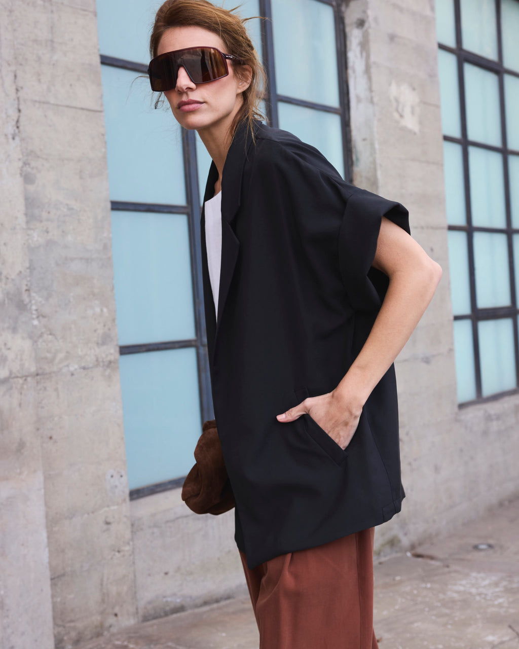 Blazer Manga Corta Souveraine Negro