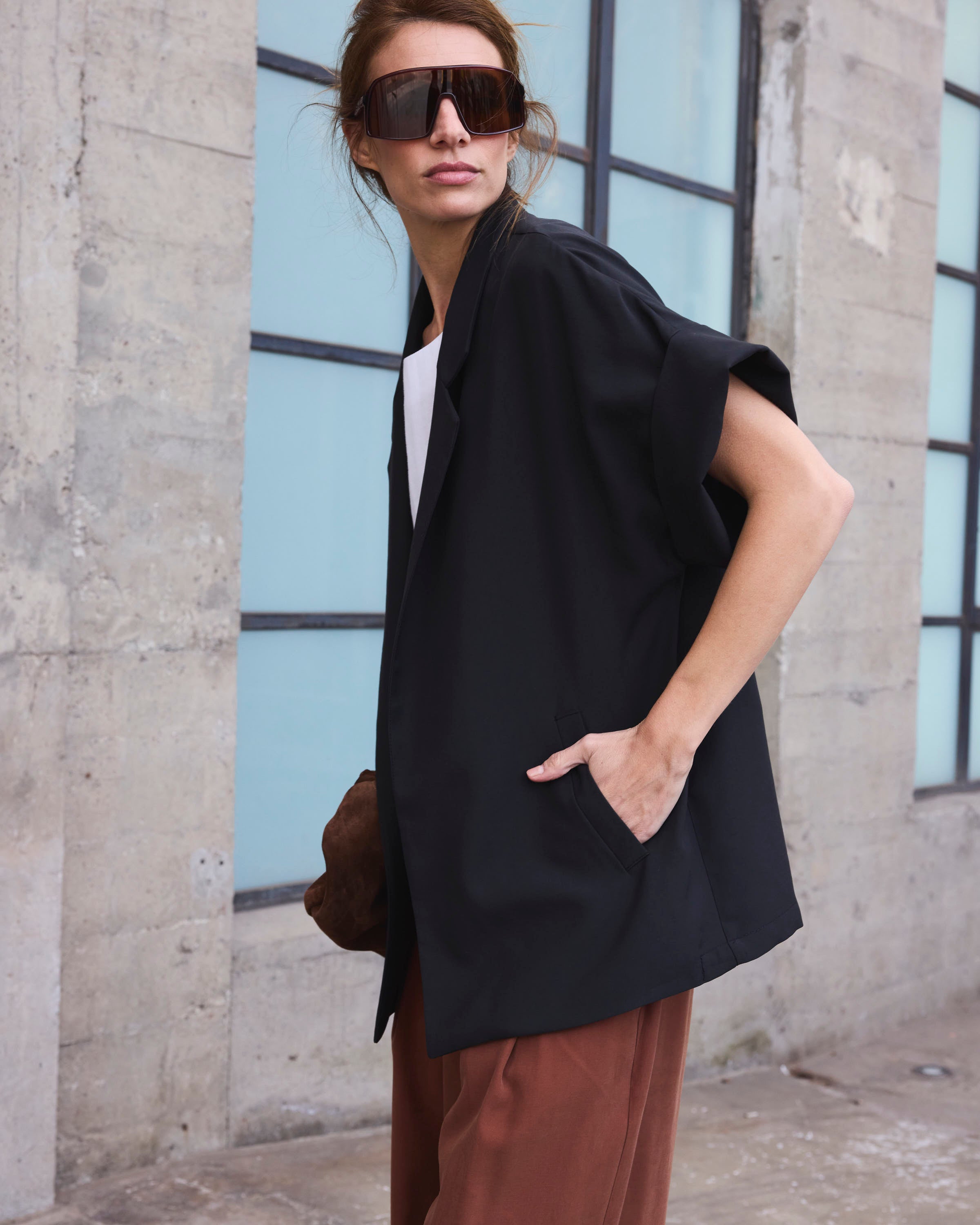 Blazer Manga Corta Souveraine Negro