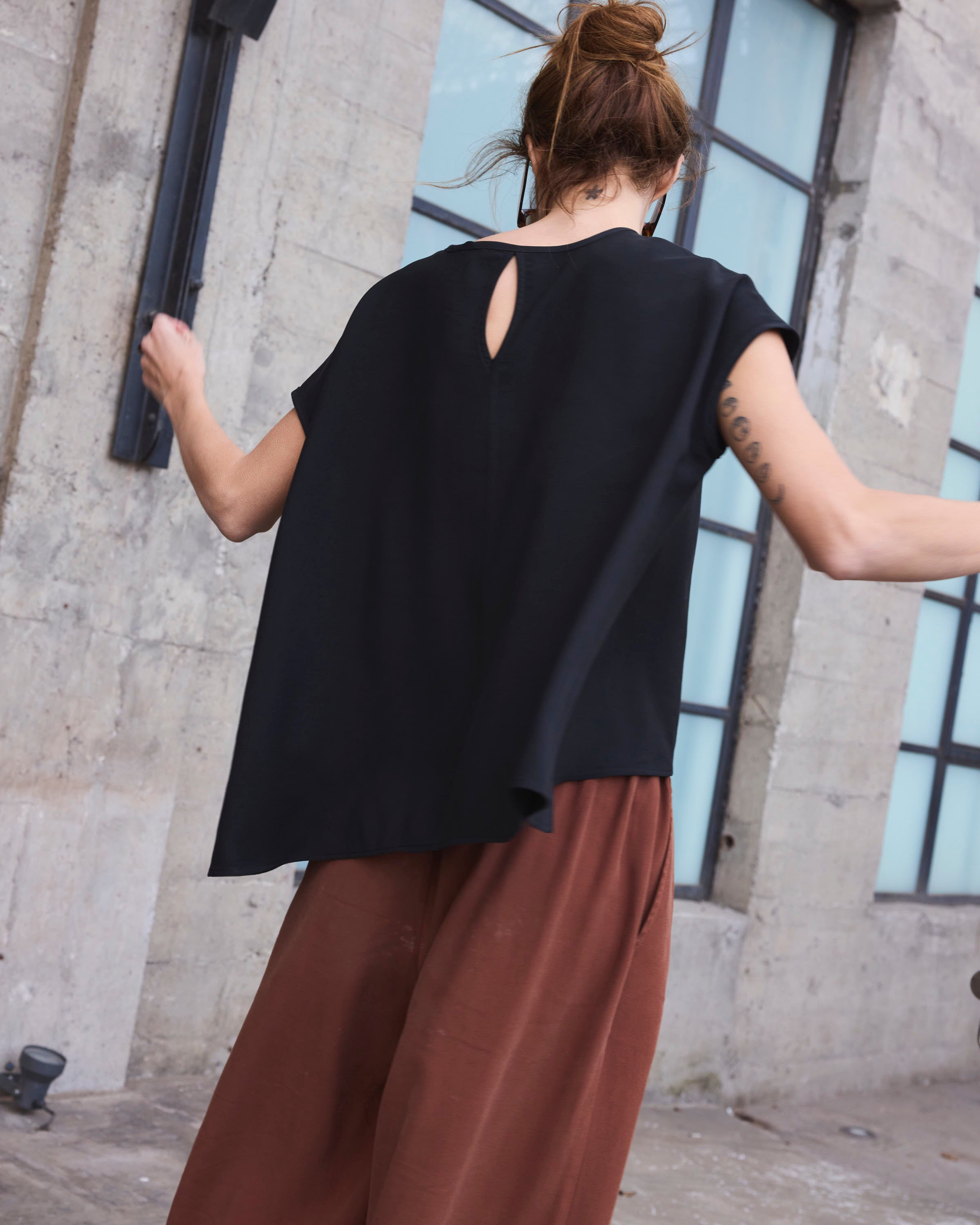 Top Sagasse Cupro Negro