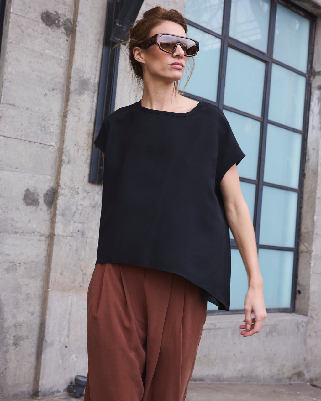 Top Sagasse Cupro Negro