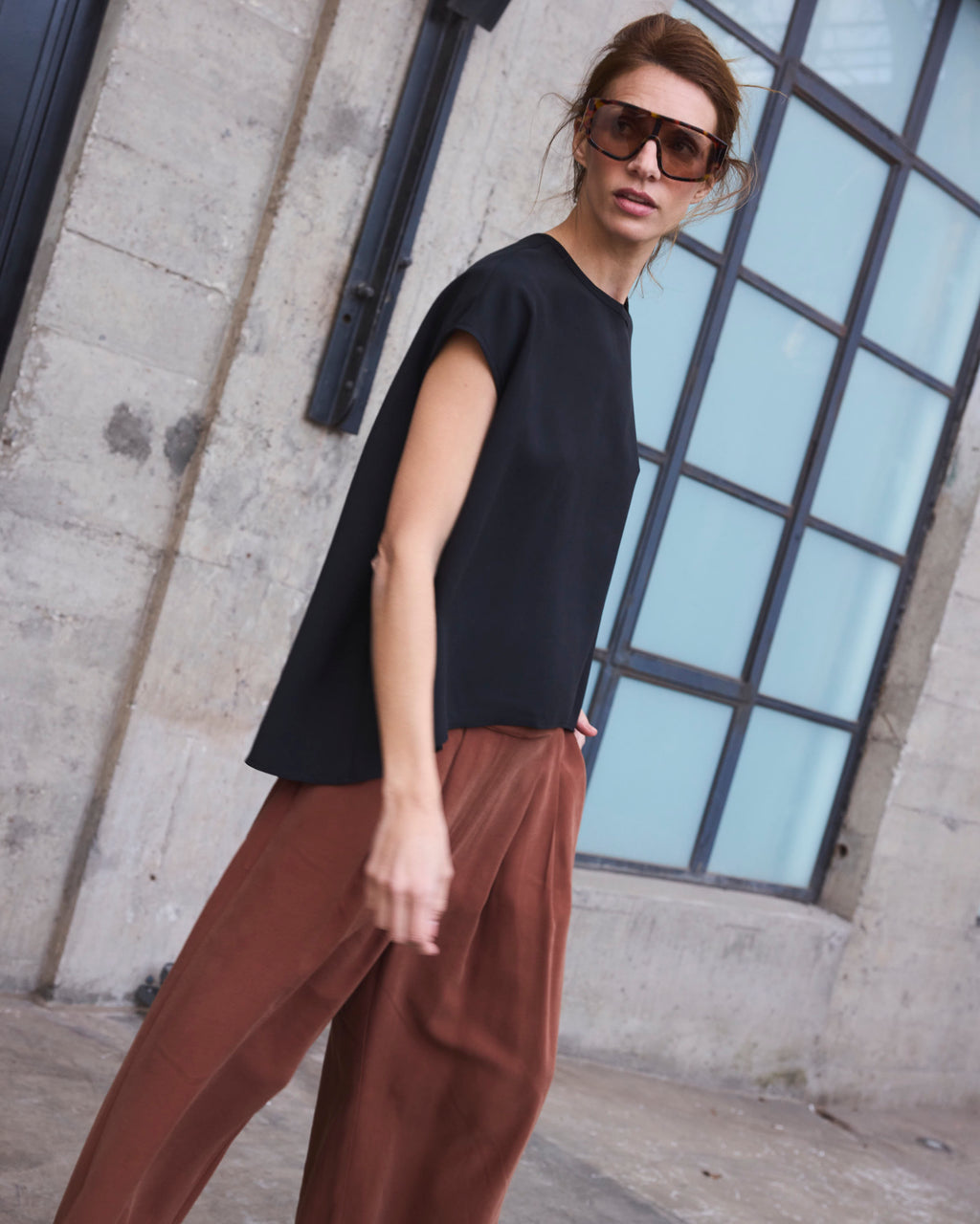 Top Sagasse Cupro Negro