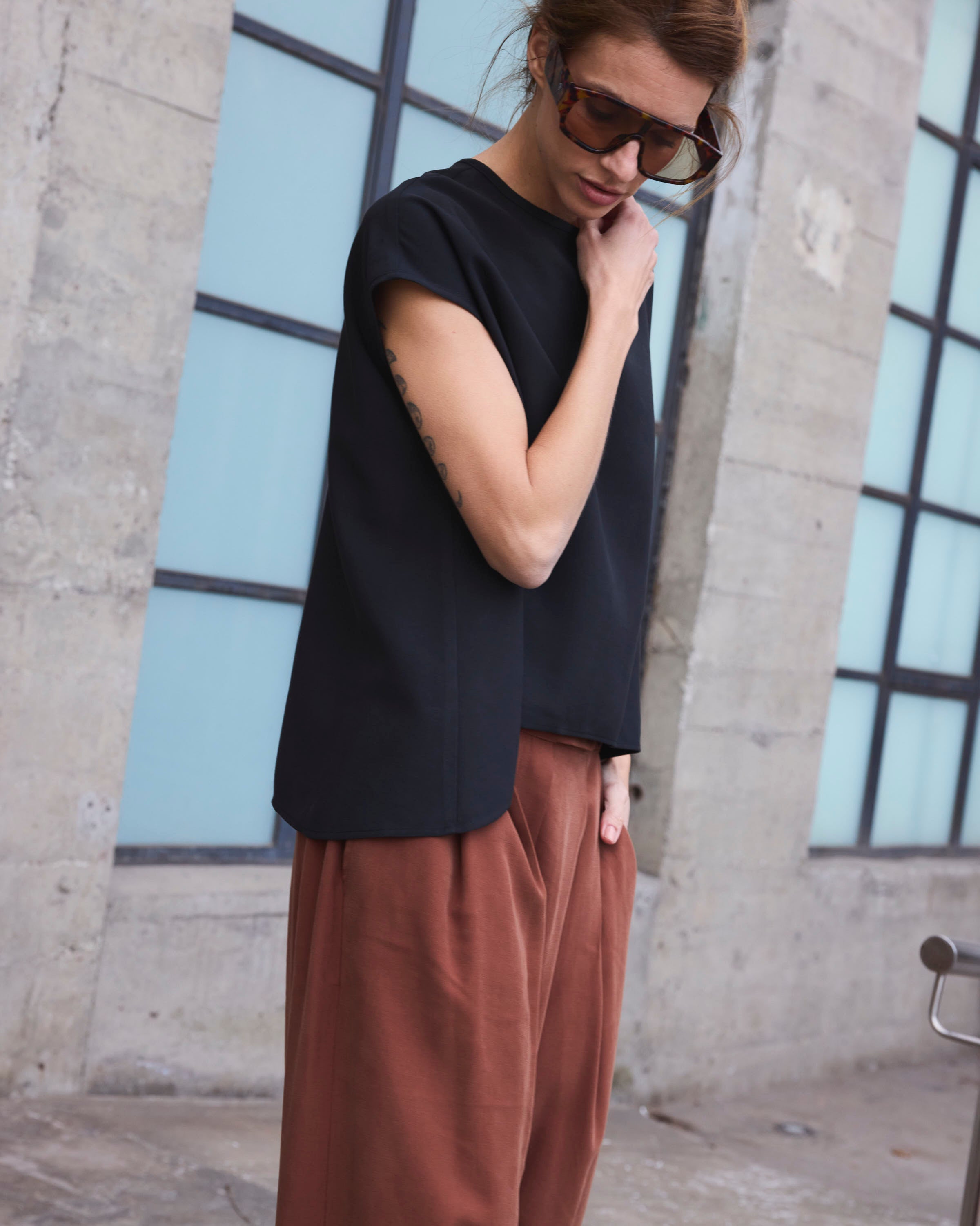 Top Sagasse Cupro Negro