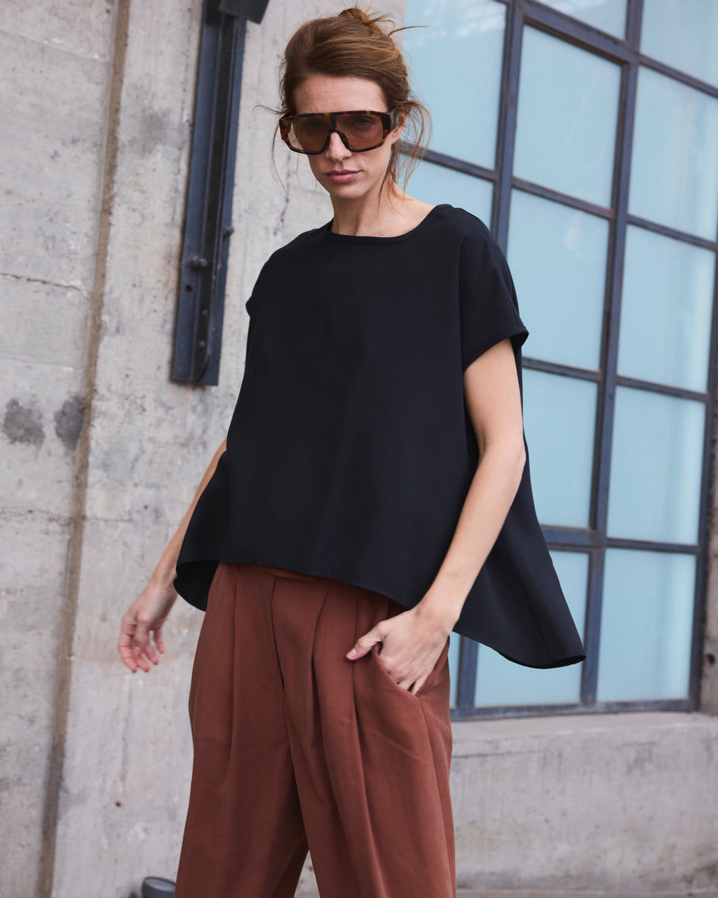 Top Sagasse Cupro Negro