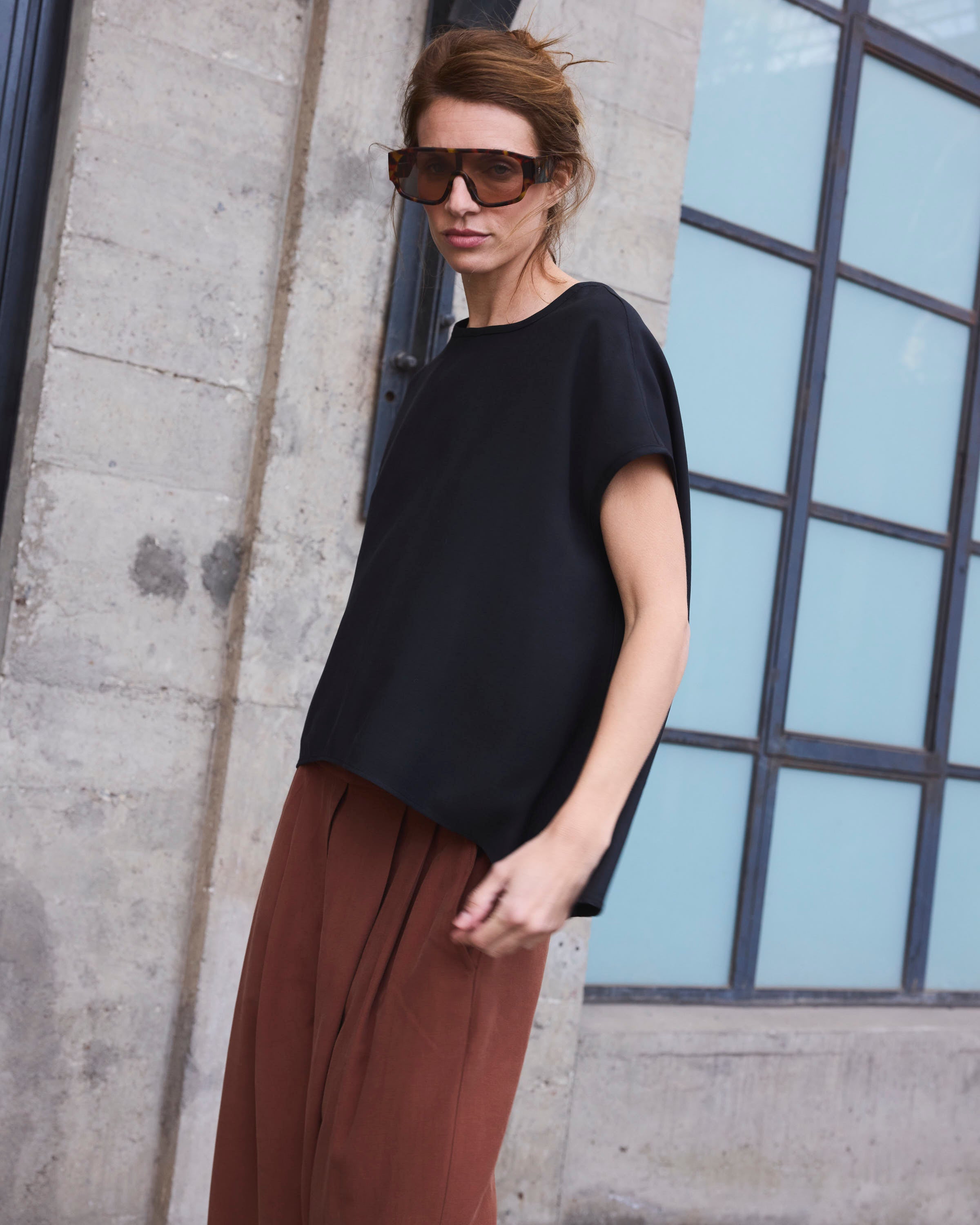 Top Sagasse Cupro Negro