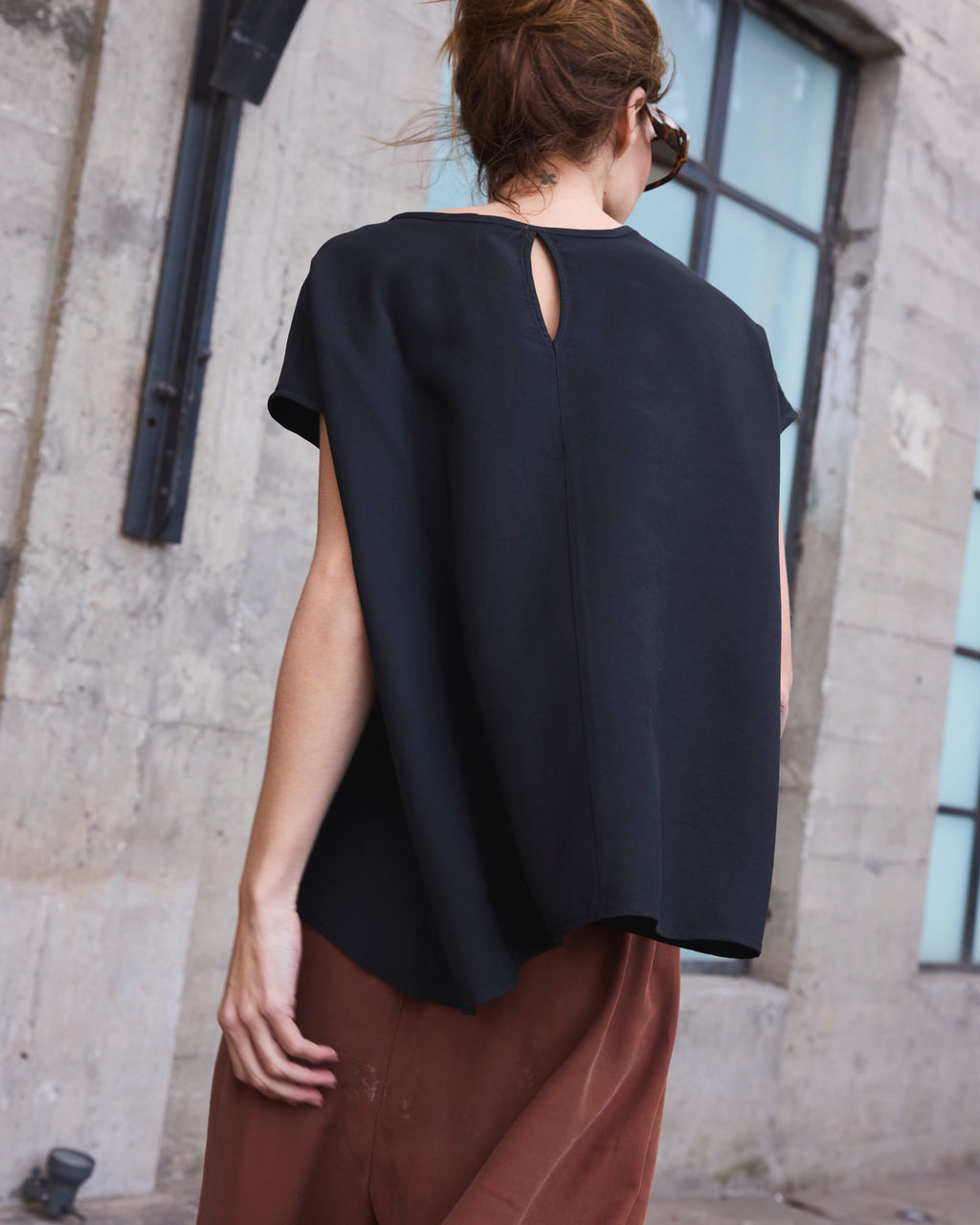 Top Sagasse Cupro Negro