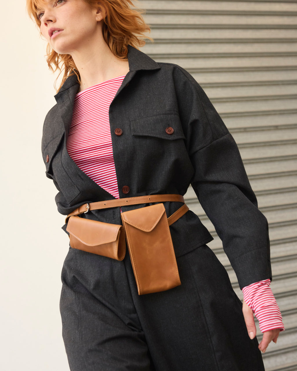 Beltbag Passiflore 100% Cuero Camel