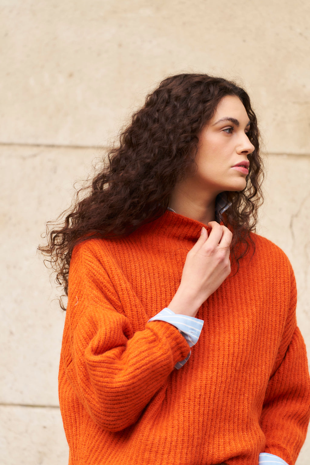 Sweater Maxima Superfine Alpaca Naranjo