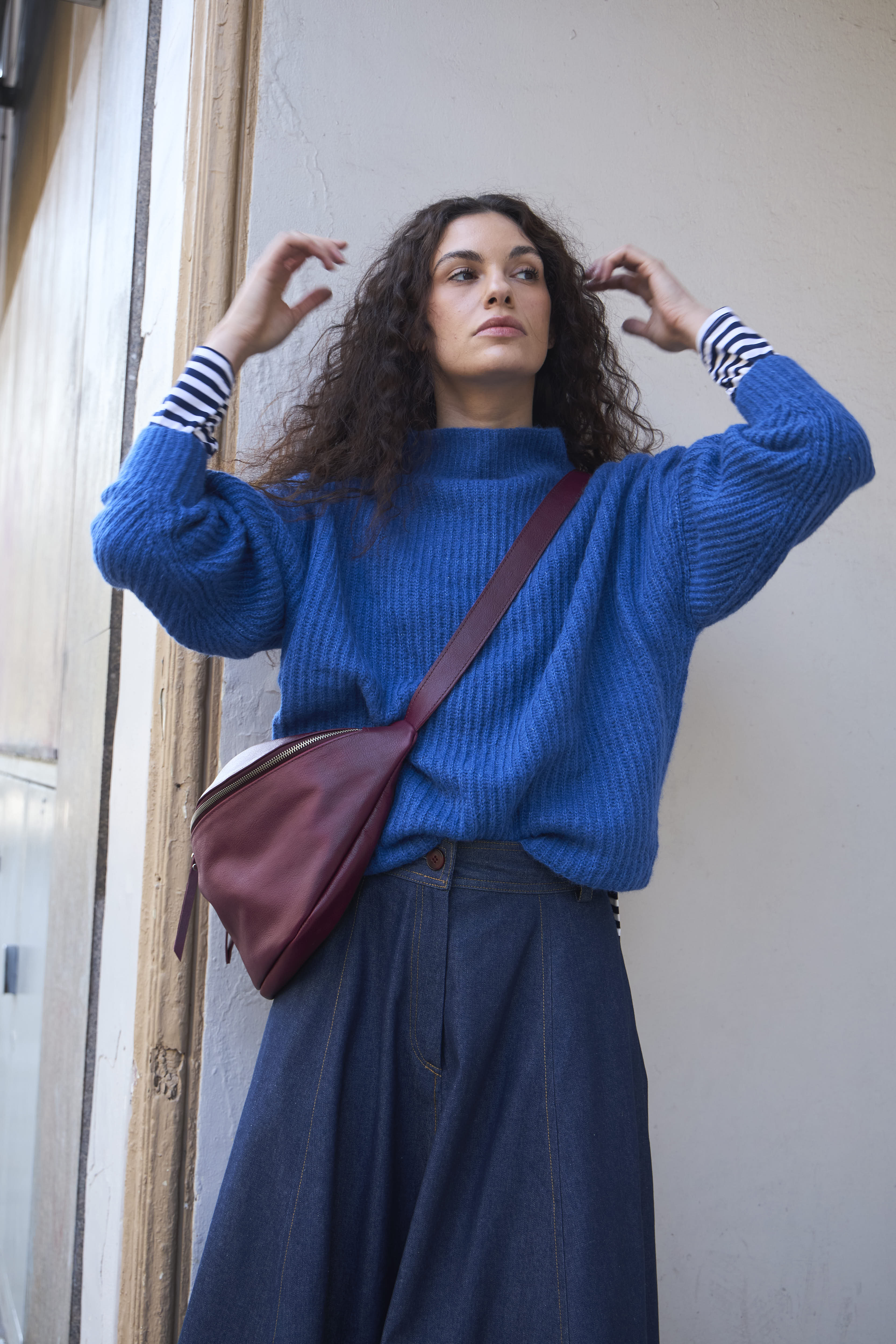 Sweater Maxima Baby Alpaca Azulino