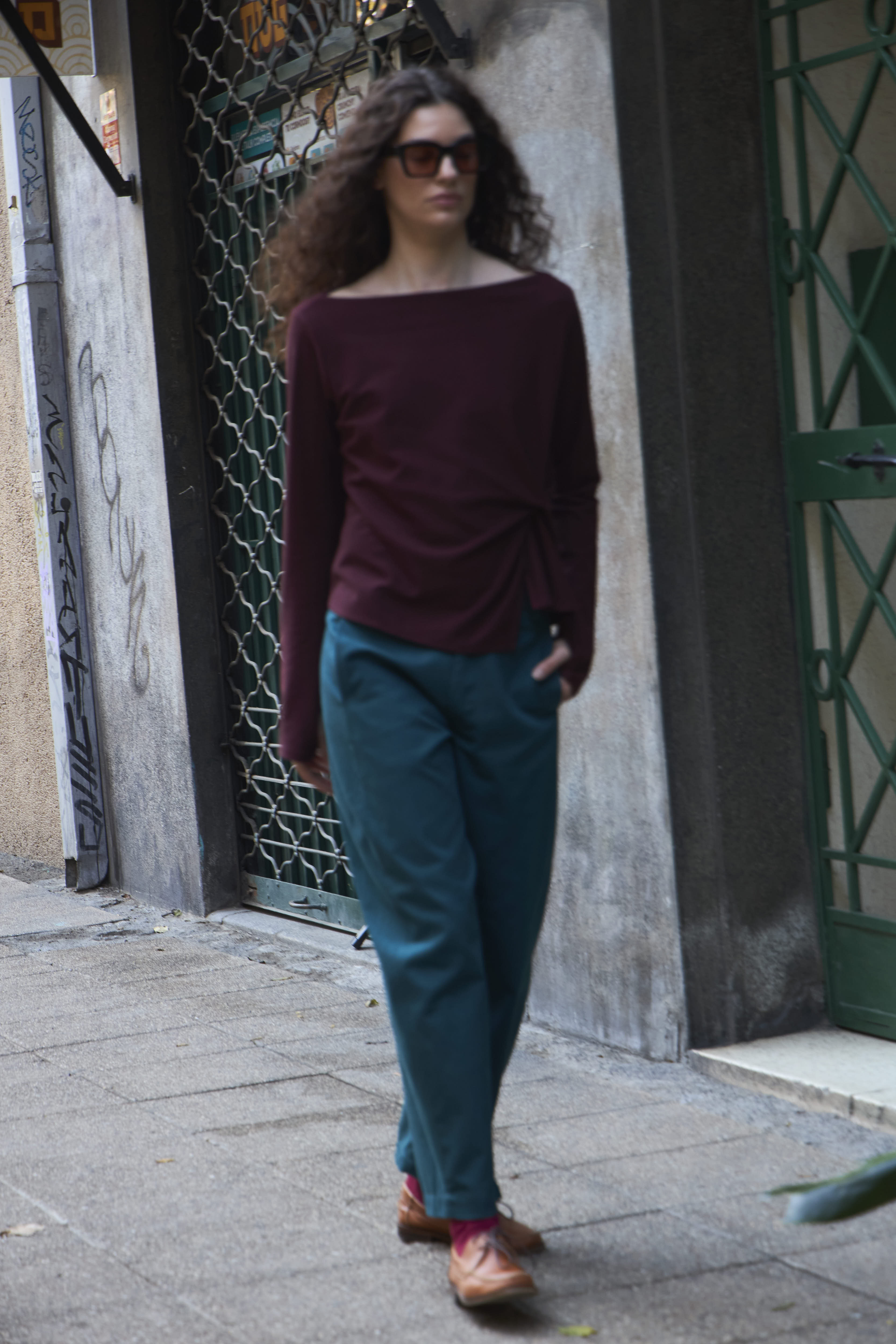 Pantalón Eveille 100% Algodón Verde Petróleo