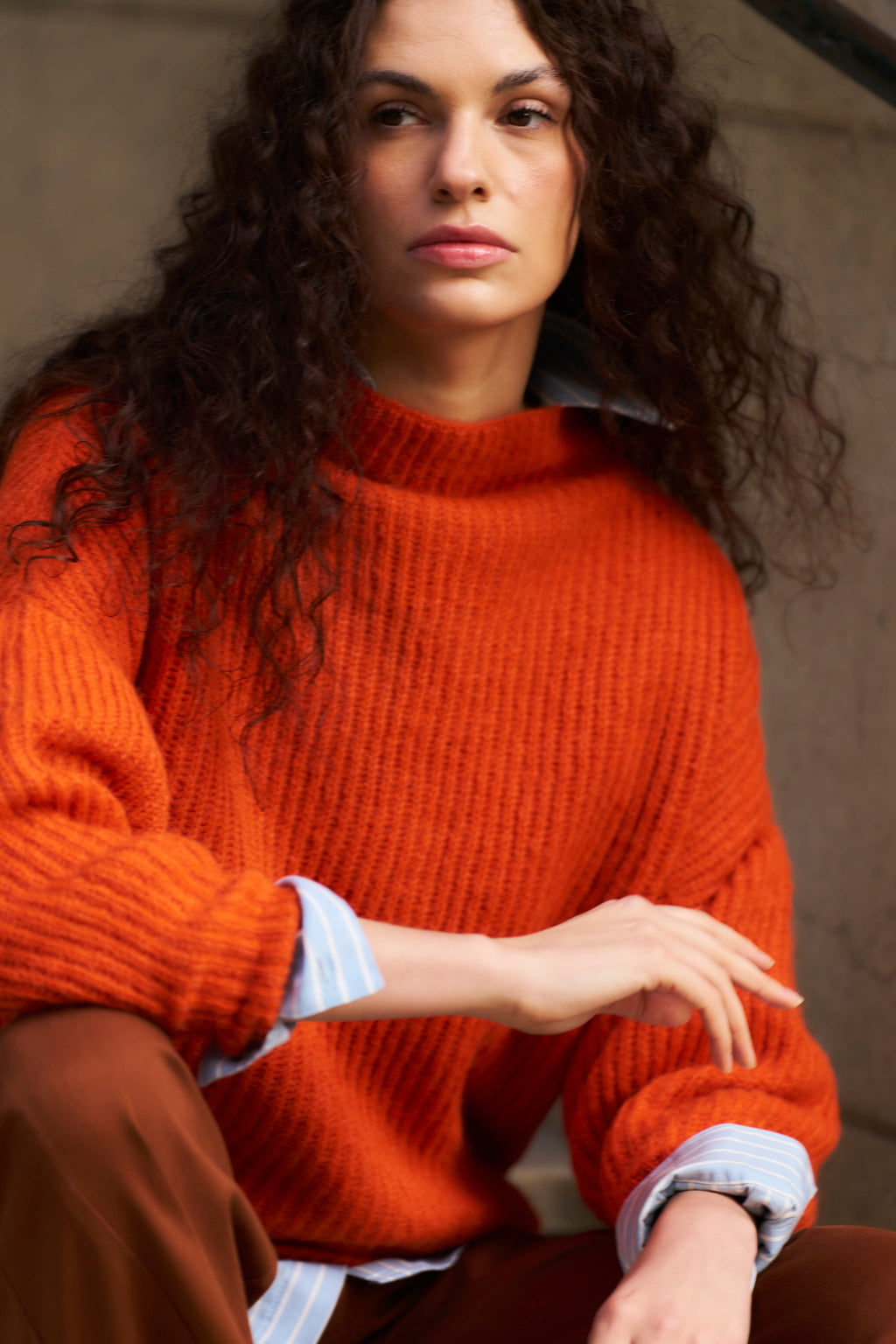 Sweater Maxima Superfine Alpaca Naranjo