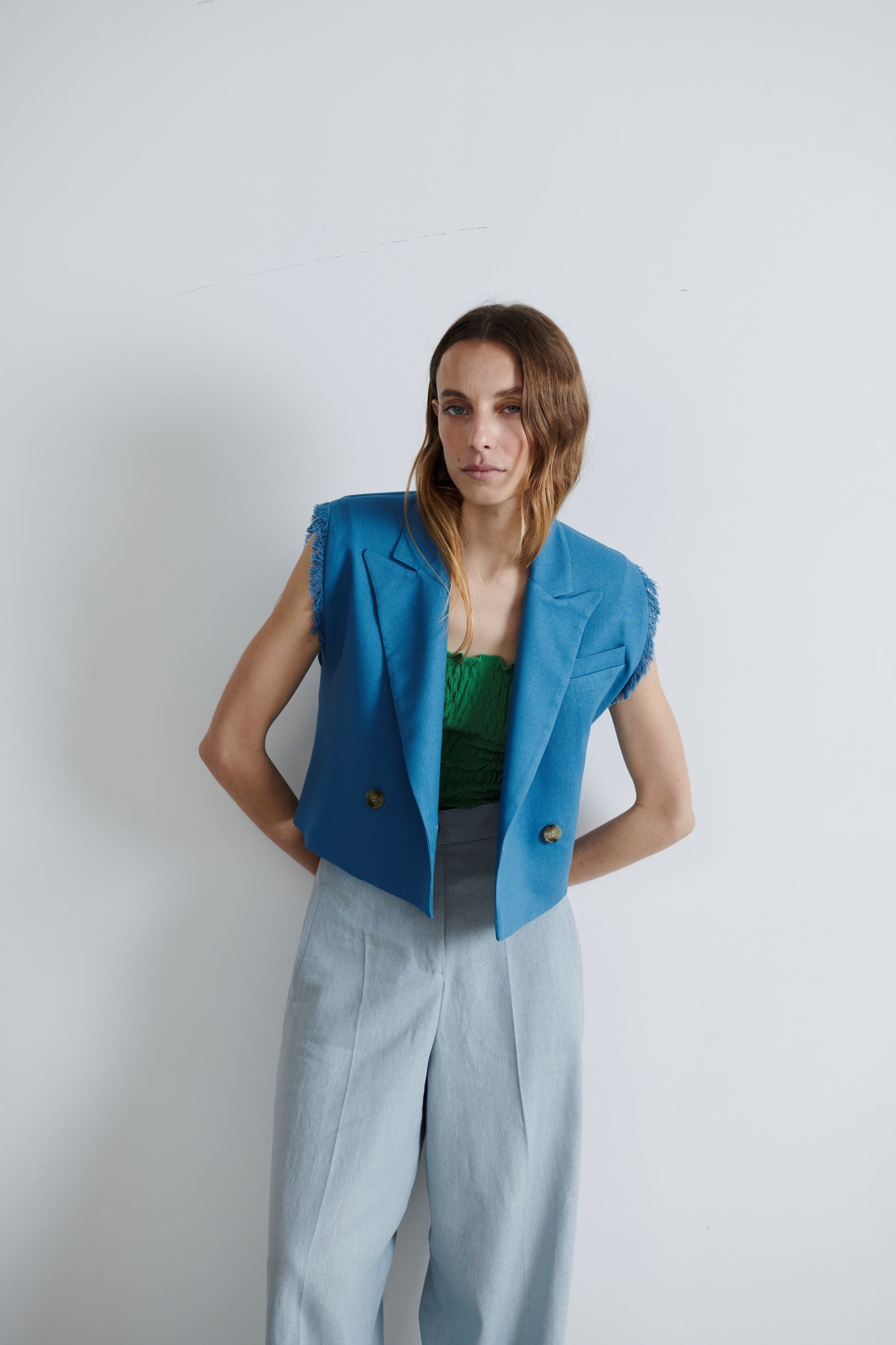 Chaqueta Mombasa Lino Índigo