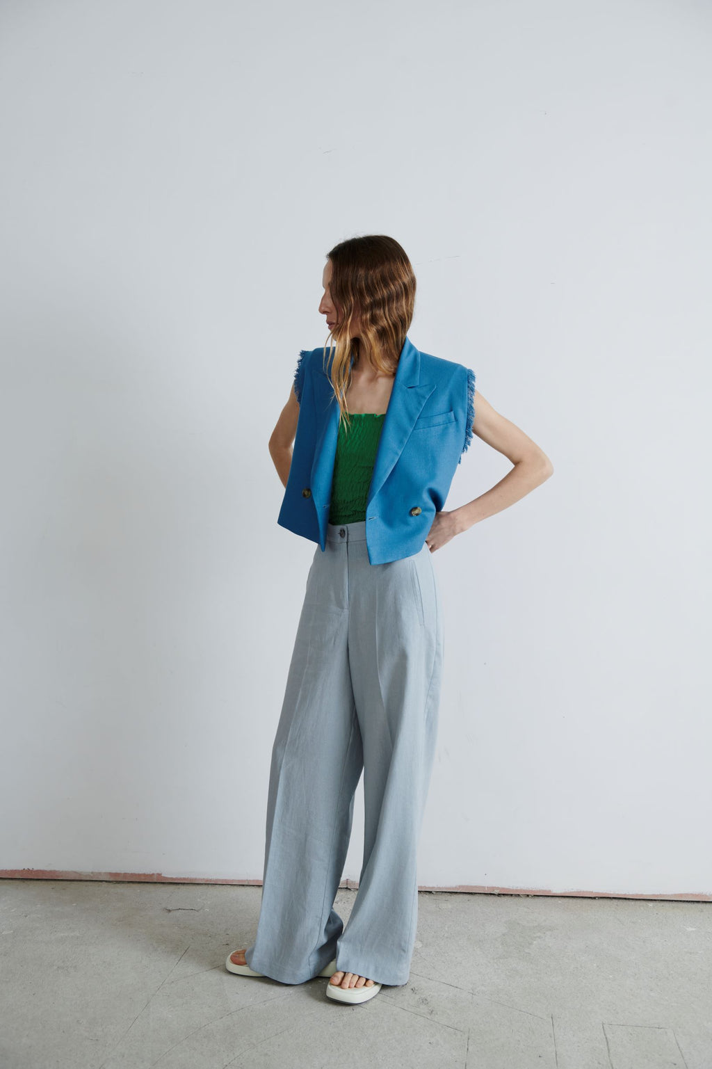 Chaqueta Mombasa Lino Índigo