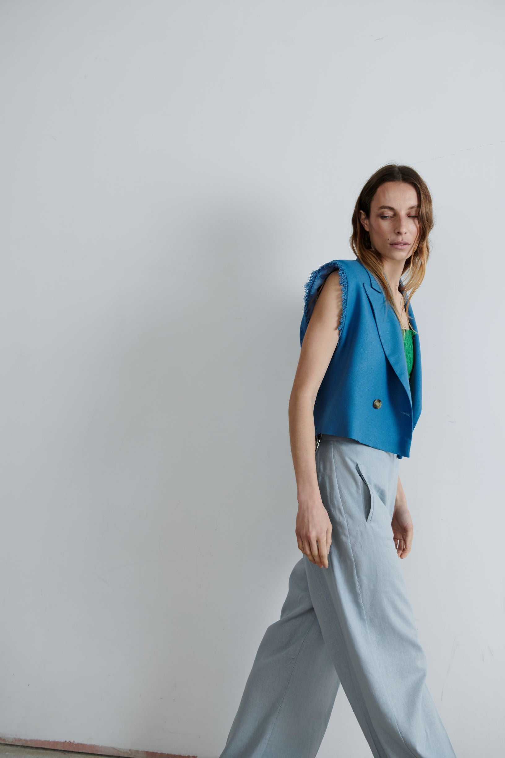 Chaqueta Mombasa Lino Índigo