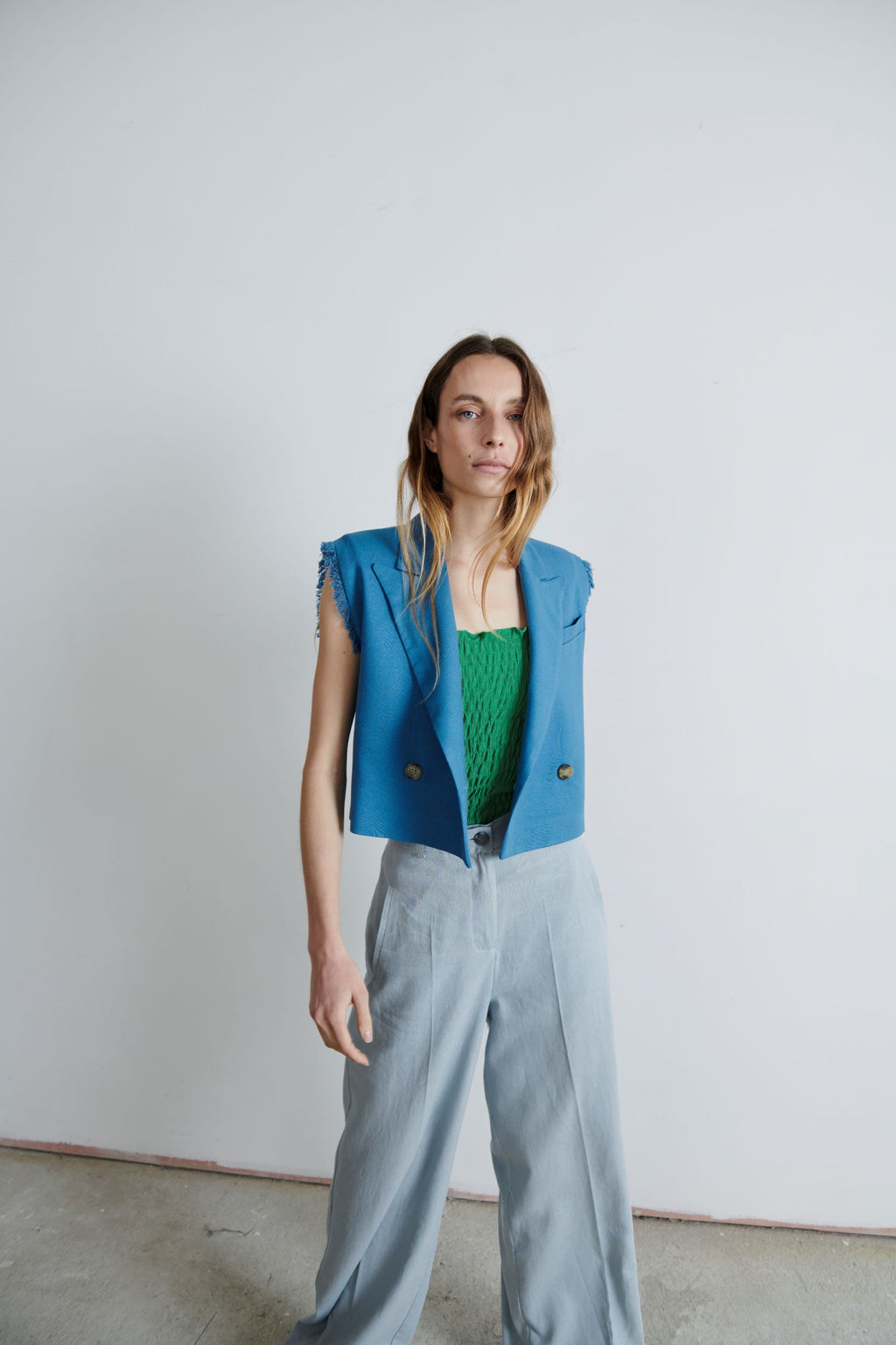 Chaqueta Mombasa Lino Índigo