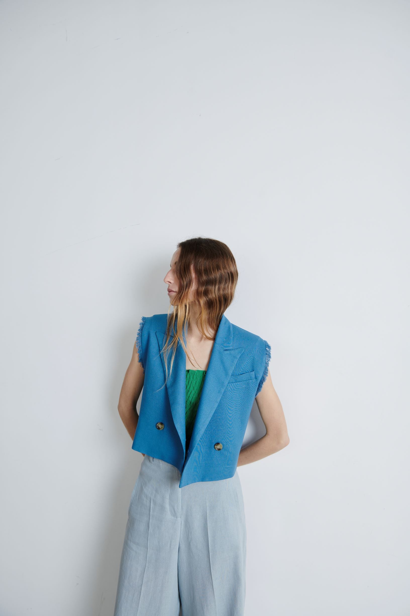 Chaqueta Mombasa Lino Índigo