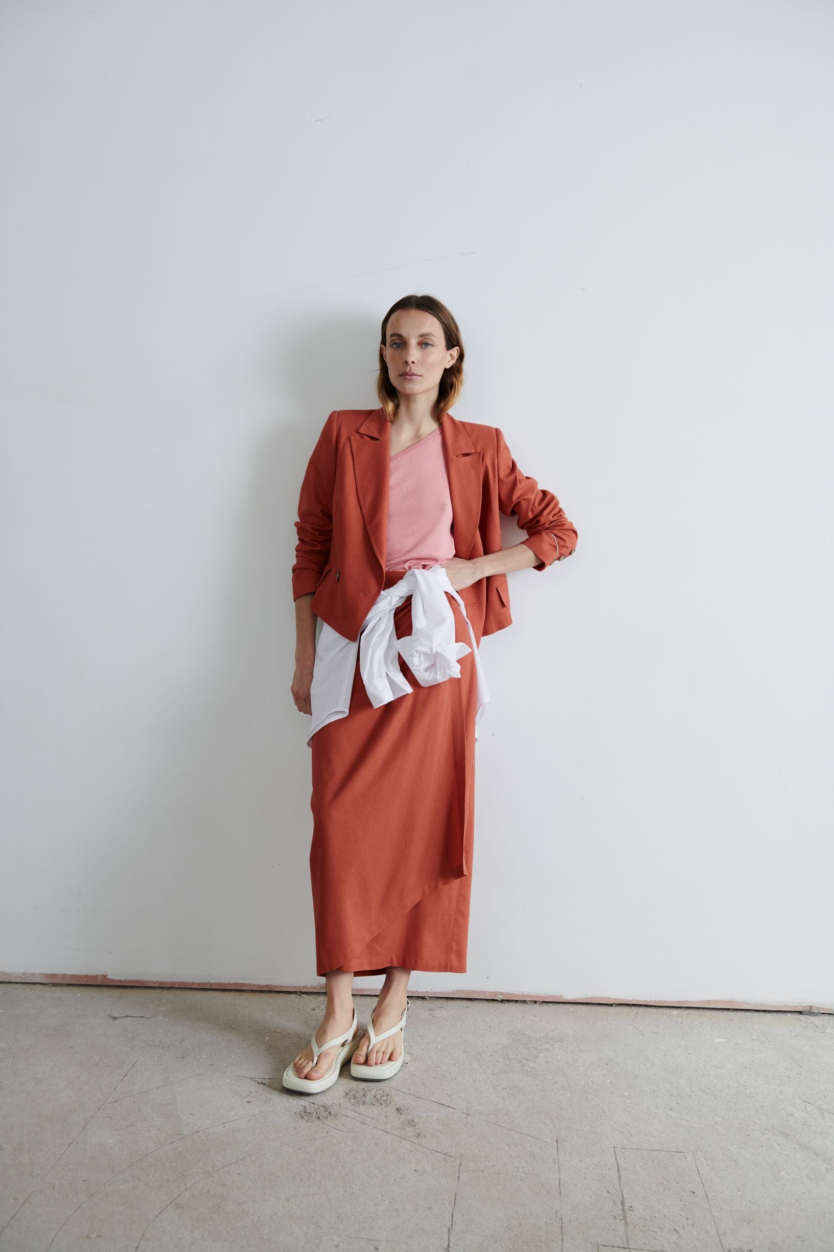 Falda Santos Lino Naranja