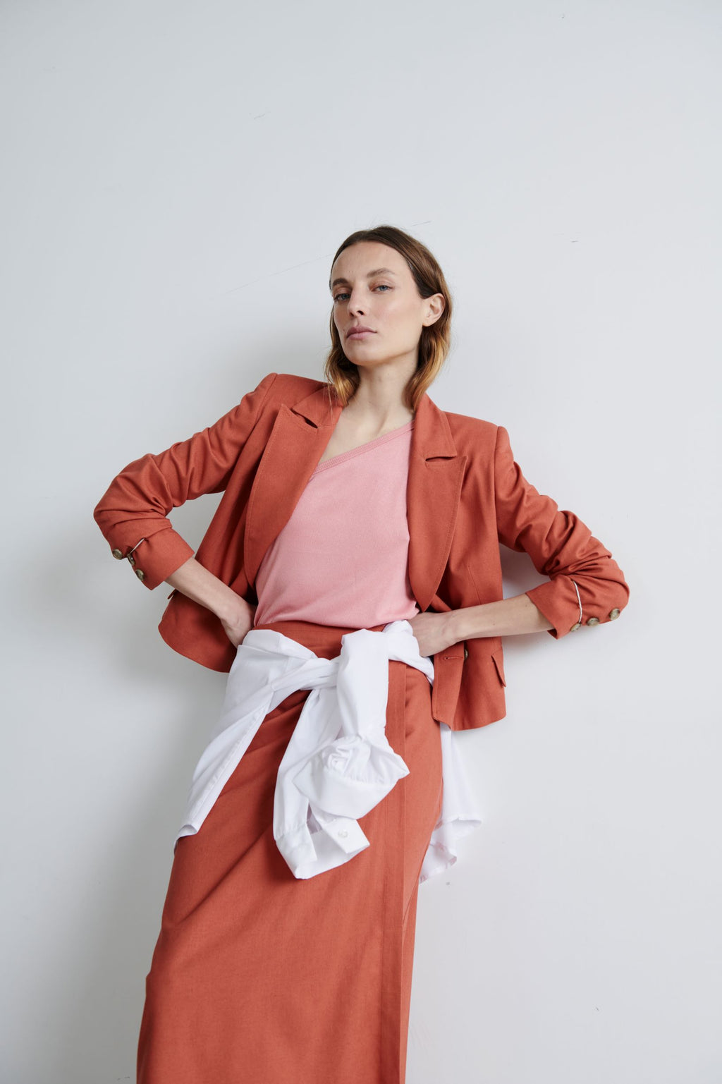 Falda Santos Lino Naranja