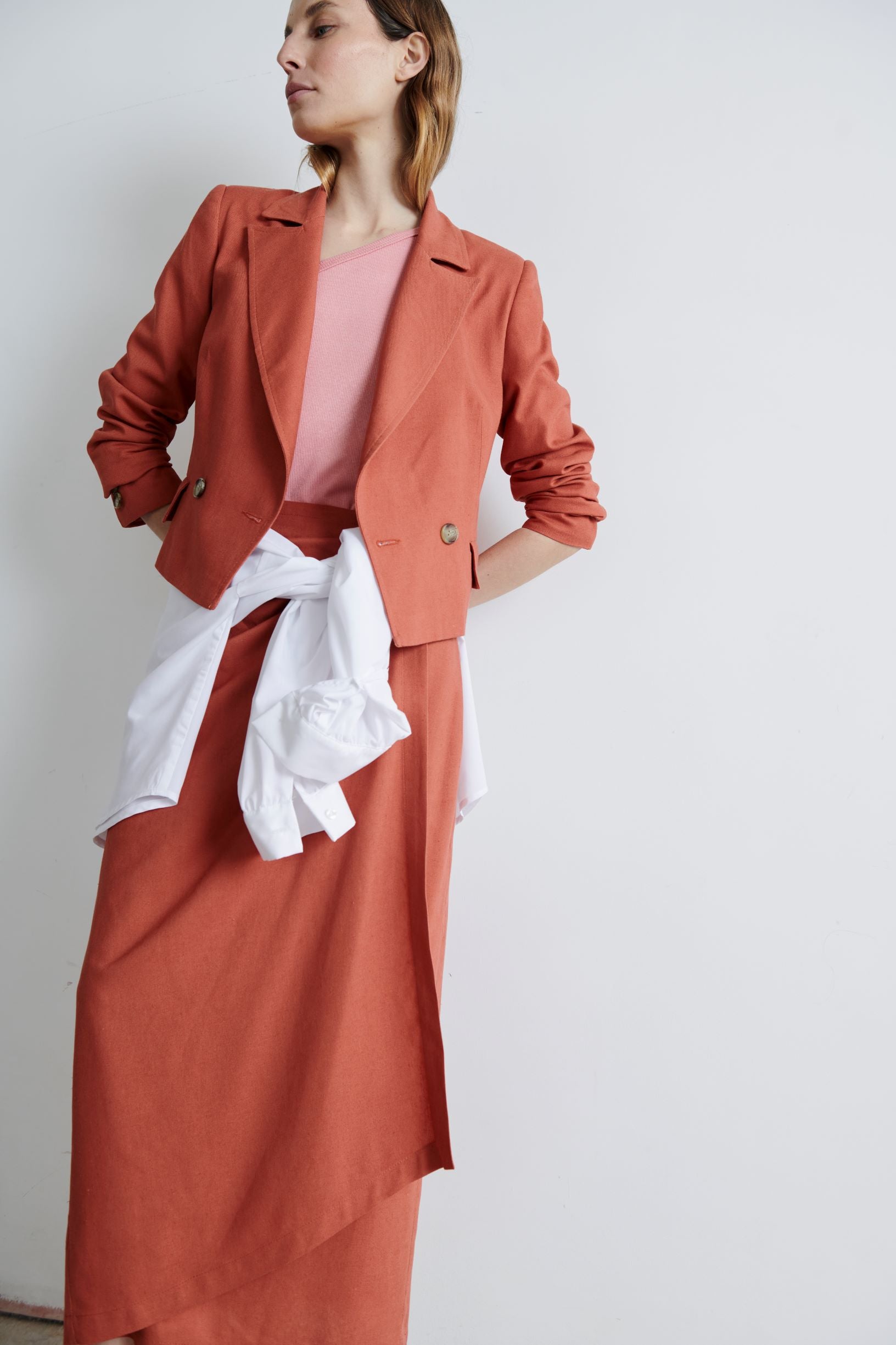 Falda Santos Lino Naranja