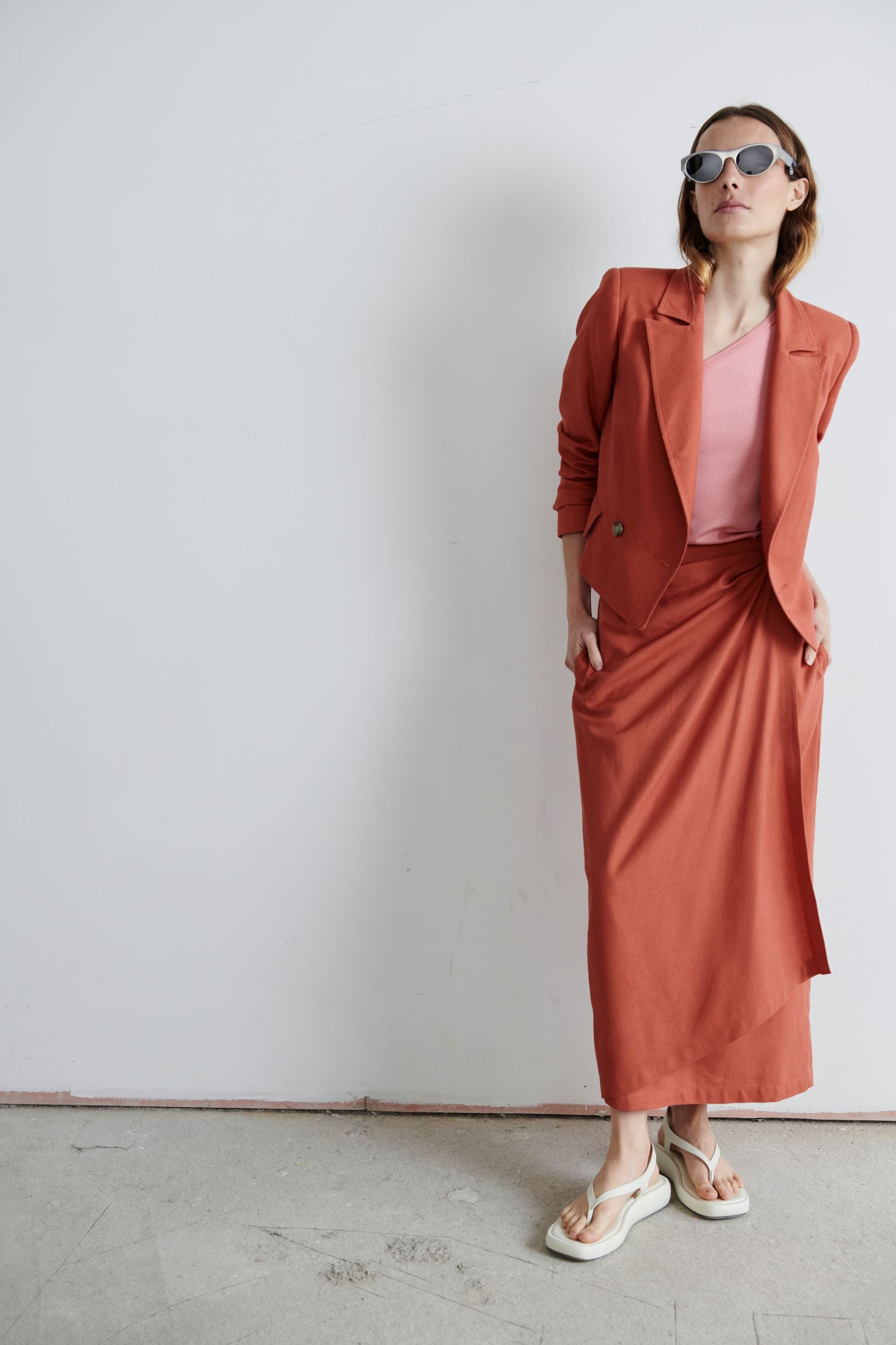 Falda Santos Lino Naranja