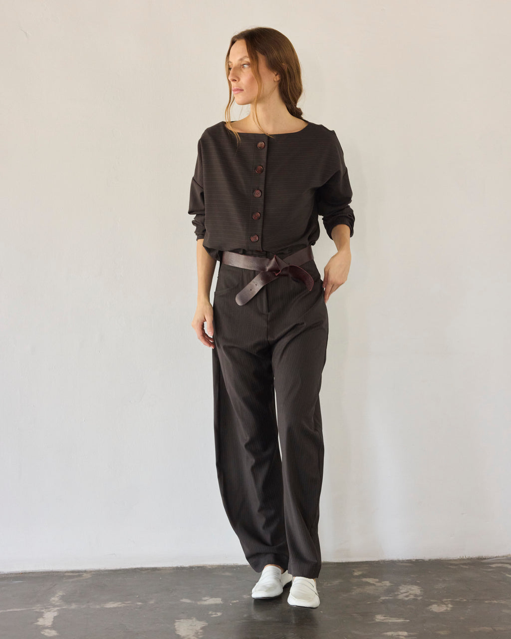 Chaquetilla Bouquete Listada Café